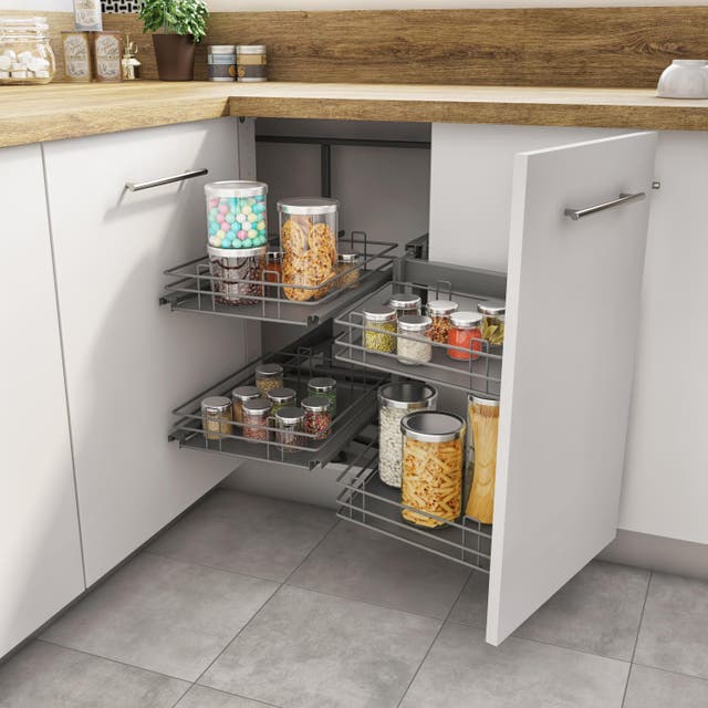 photo d'un meuble de rangement d'angle pour la cuisine