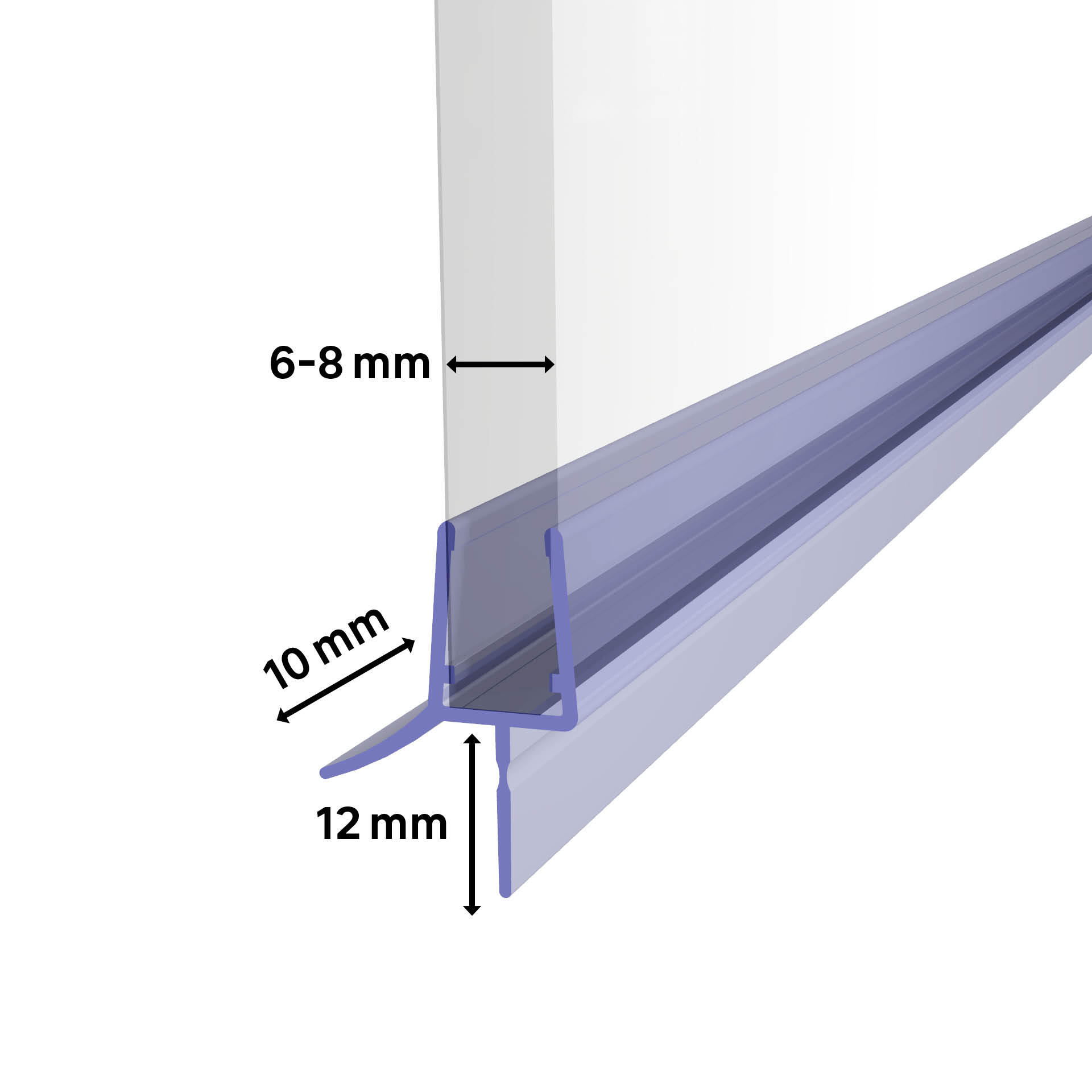 Perfil vedante vidro 6-8 100 cm - 7