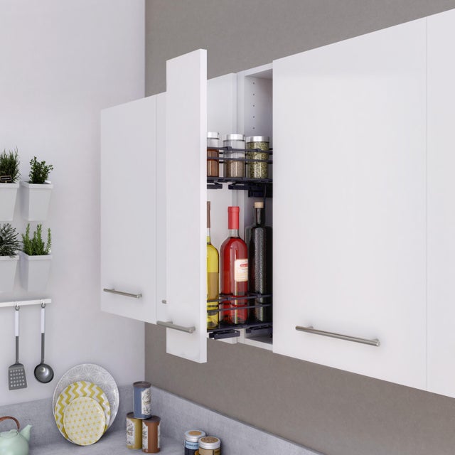 Rangement coulissant, epices et bouteilles pour meuble l.15 cm / colonne l. 15 c