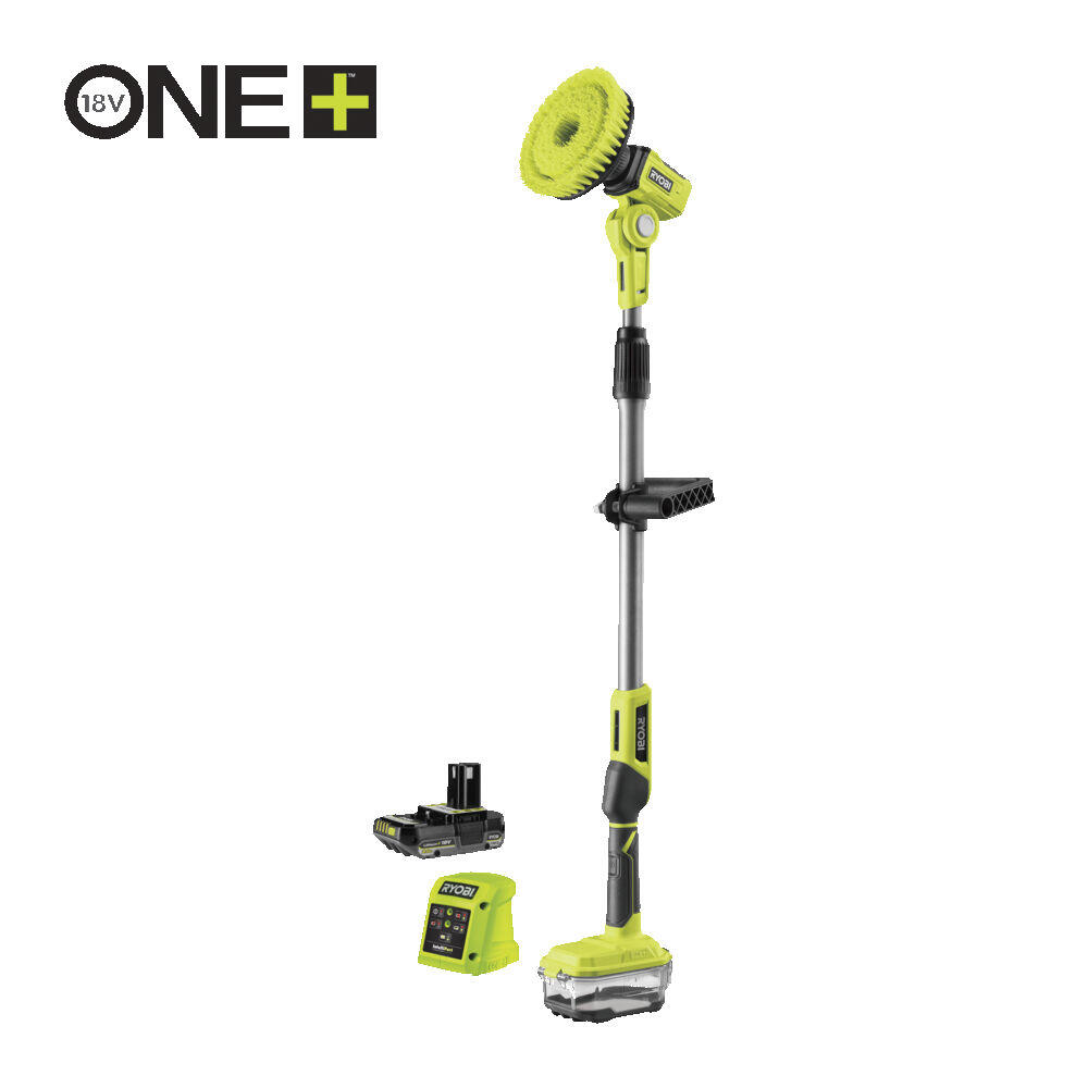 Cepillo eléctrico a batería telescópico ryobi 18v 2 ah