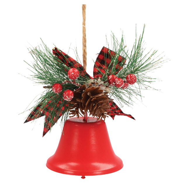 Zawieszka dzwoneczek metalowy 13cm czerwony