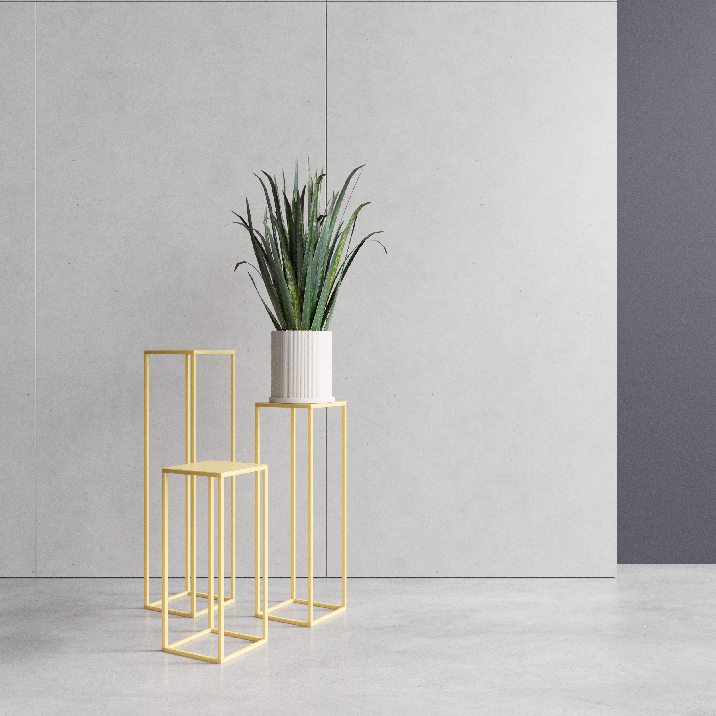 Kwietnik osłonka stojak Evron 19x19x77 cm złoty metalowy loft - 2
