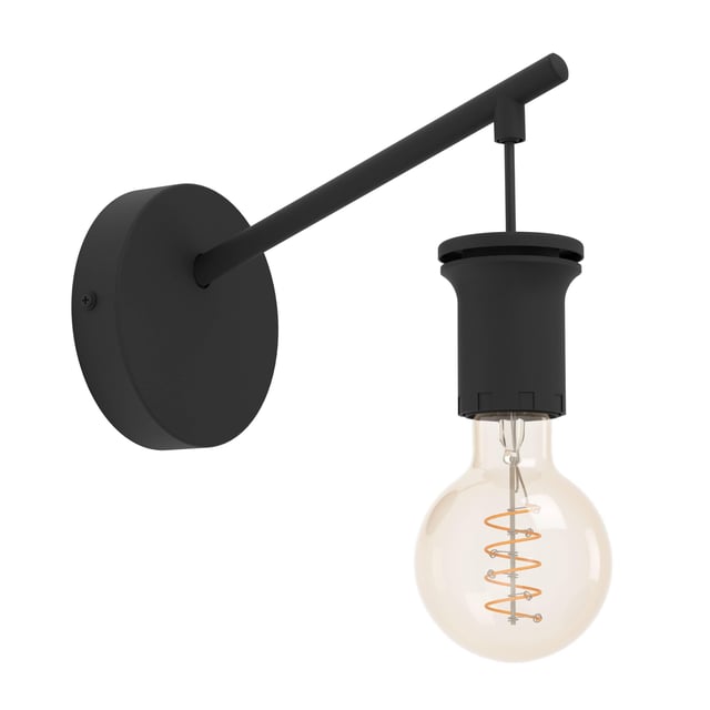 Candeeiro de parede E27 1 Luz Preto