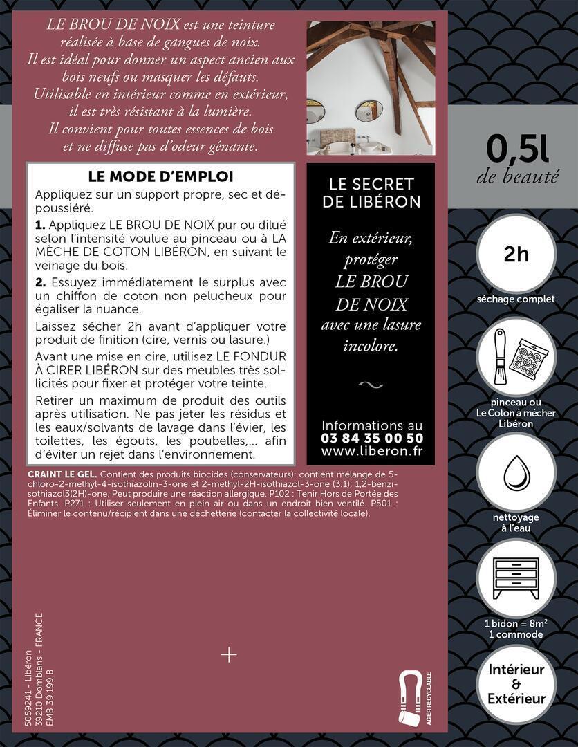 Brou de noix LIBERON, 0.5 l, brun foncé - 4