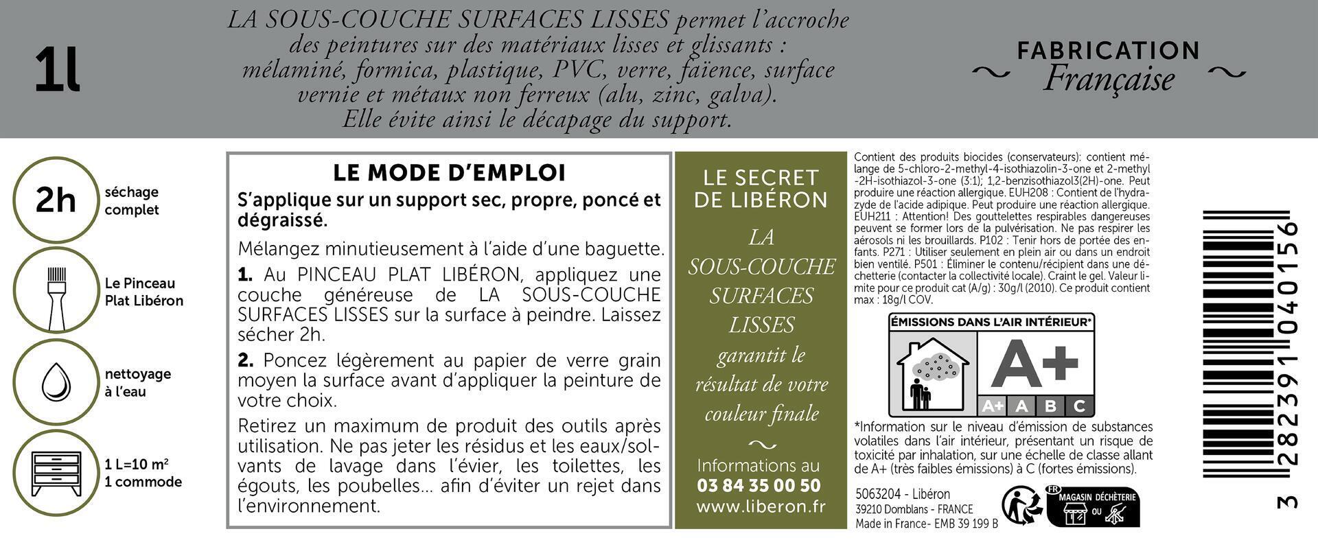 Sous-couche LIBÉRON Bois, surface lisse blanc 1L - 4