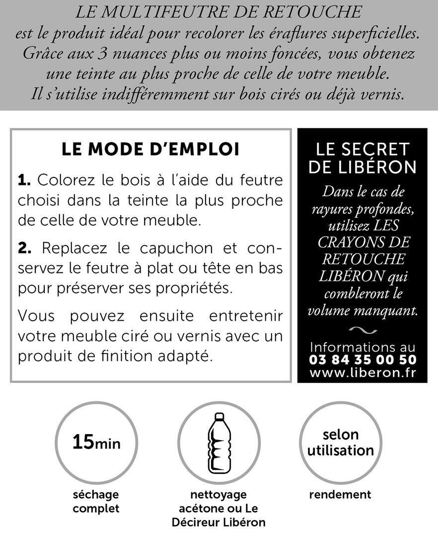 Feutre de retouche LIBÉRON Multi feutre, acajou - 3