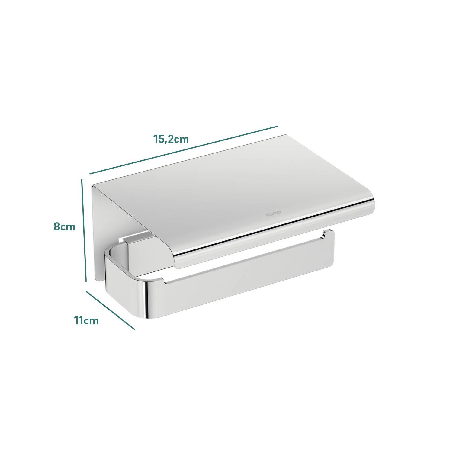 Portarrollos de papel higiénico Line cromo adhesivo o para atornillar - 8