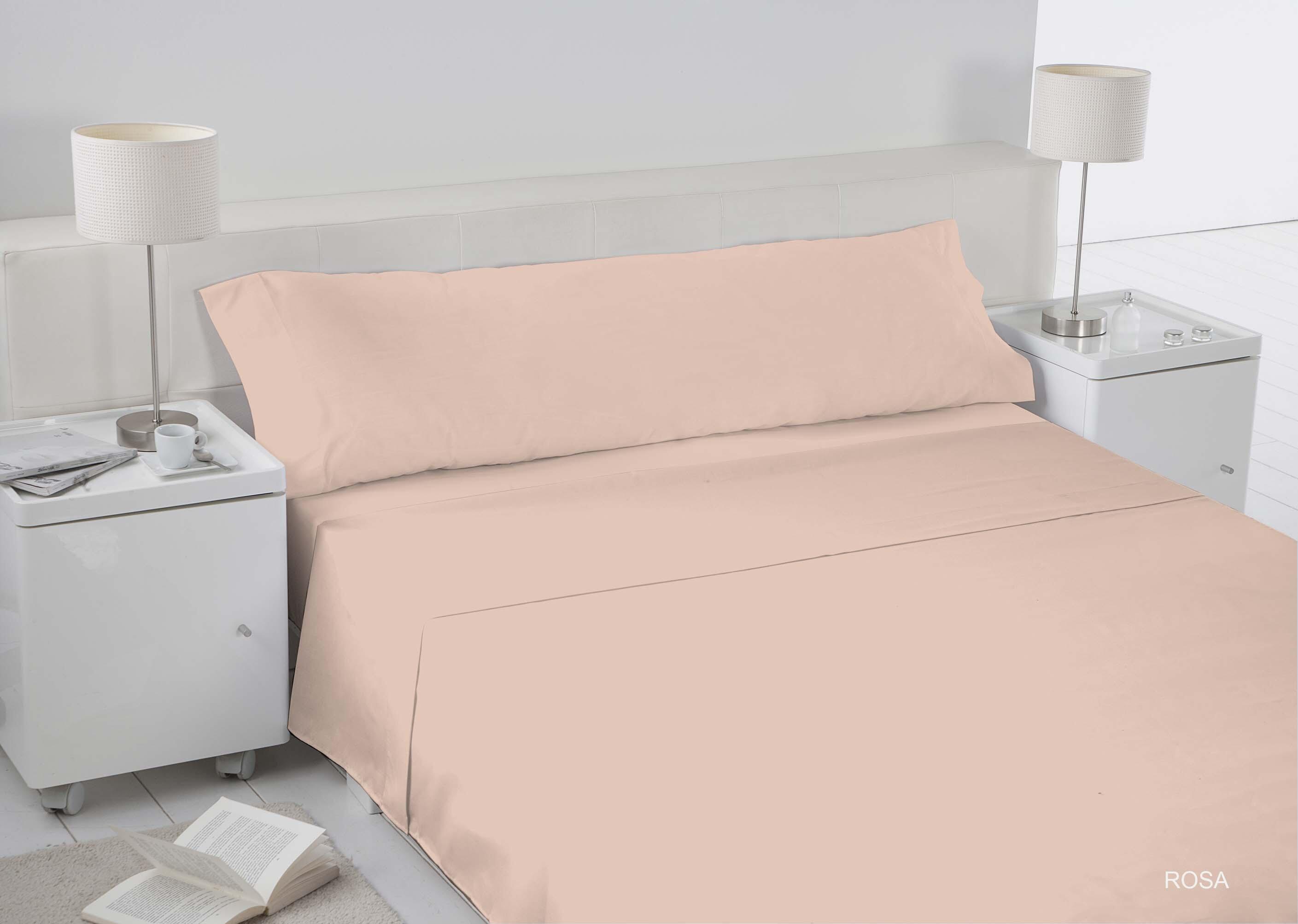 Sábana bajera con elástico Esencial algodón 144 hilos rosa palo 90x200 para cama 90 cm - 4