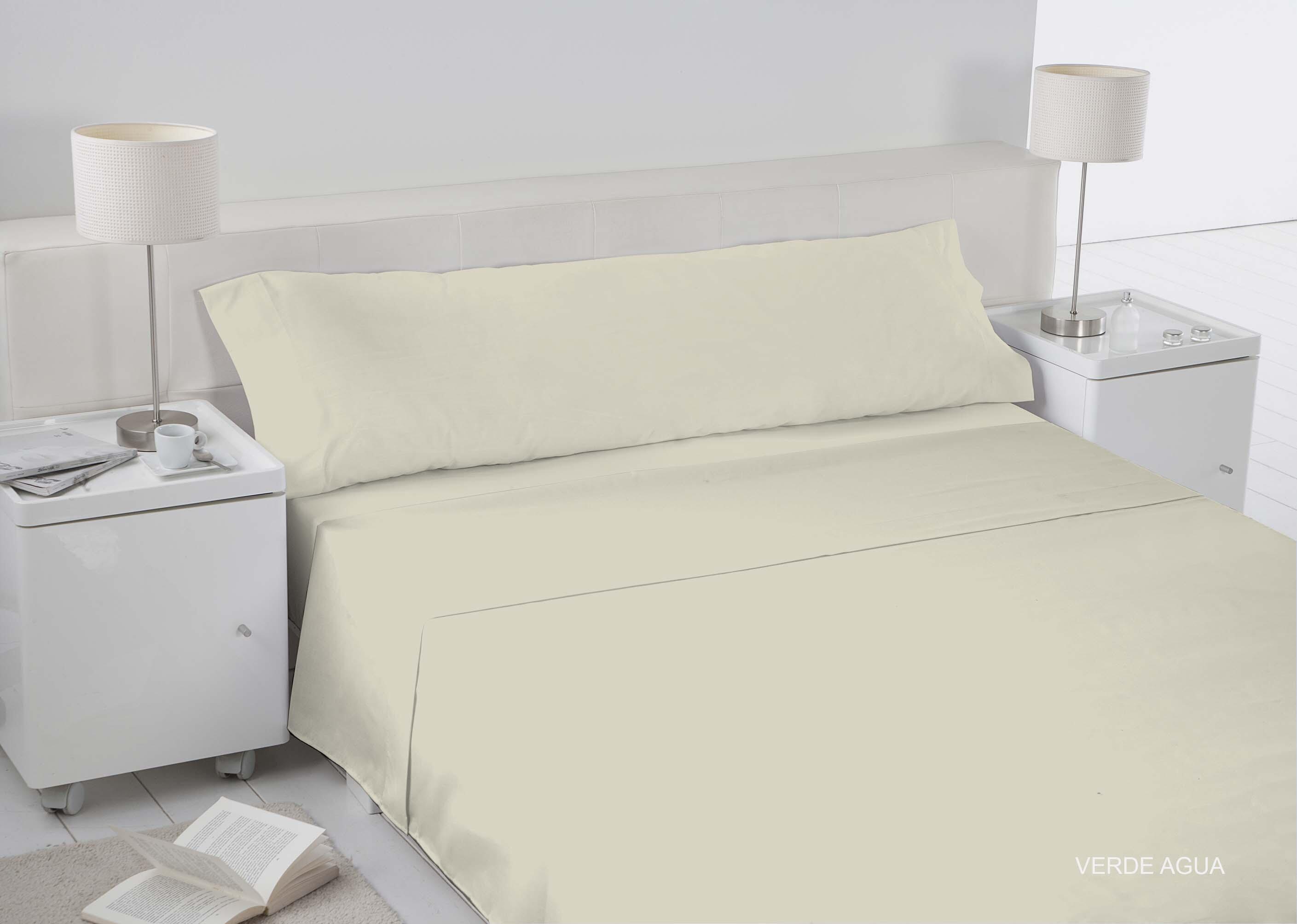 Sábana bajera con elástico Esencial algodón 144 hilos verde agua 180x200 para cama 180 cm - 3