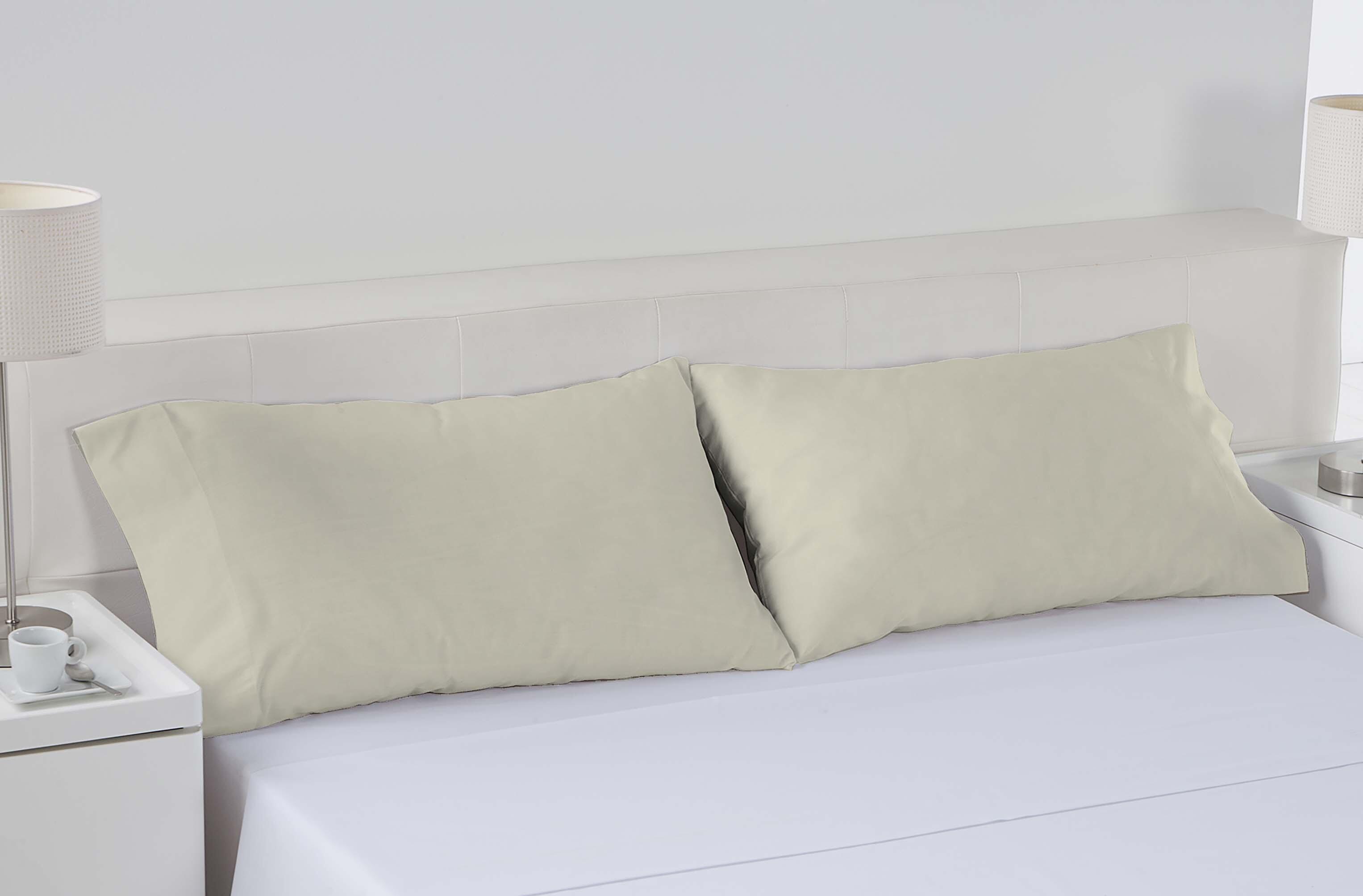 2 Fundas de almohada Esencial algodón 144 hilos verde agua 50 x 75 cm para cama de 135, 140, 150, 160 cm - 7