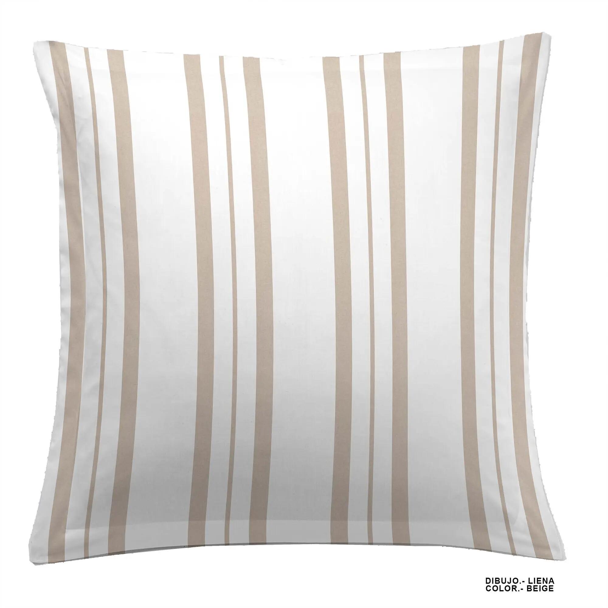 Funda para cuadrante de cama Liena algodón percal 180 hilos beige 60 x 60 cm para cama de 90, 135, 150, 160, 180, 200 cm - 6