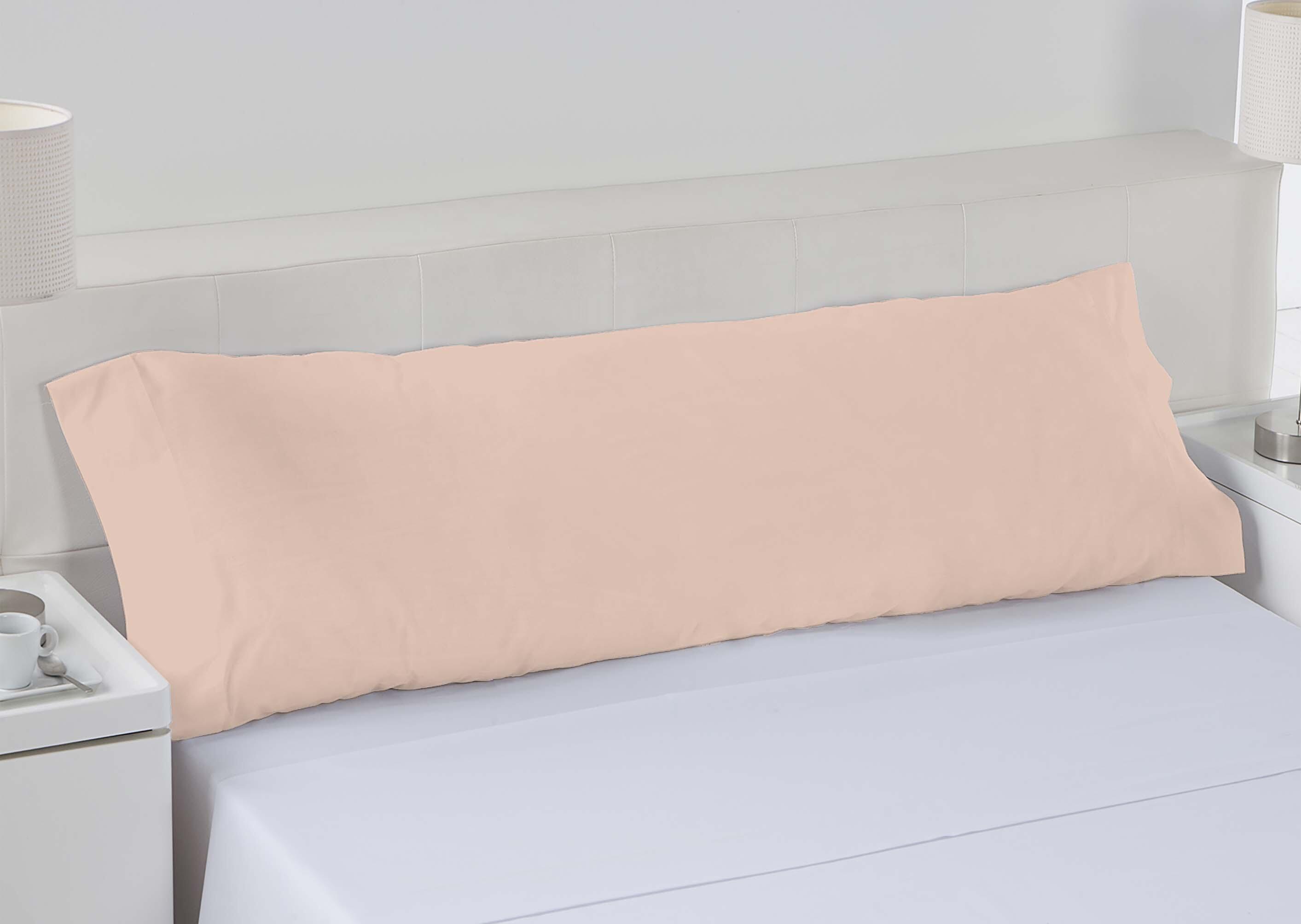 Funda de almohada Esencial algodón 144 hilos rosa palo 45 x 170 cm para cama de 150 cm - 8
