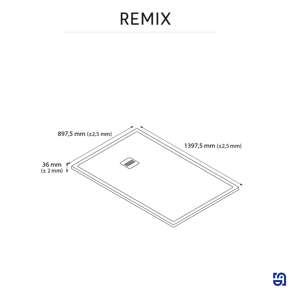 Receveur de douche extraplat, résine, blanc L.140 x l.90 cm, Remix light - 4