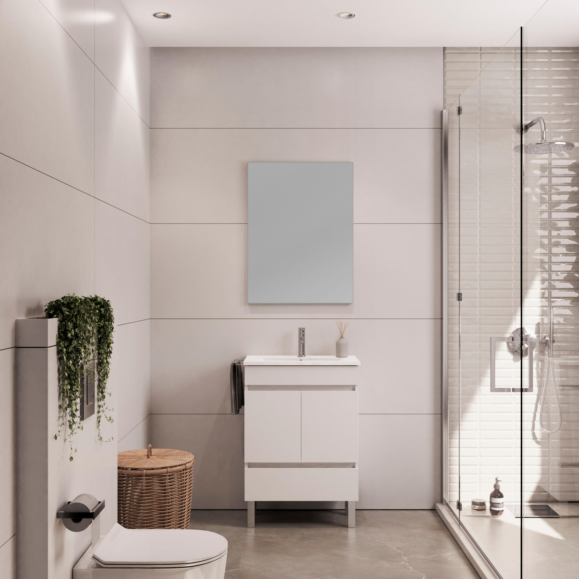 Móvel de casa de banho 60x36x81 cm branco Slim - 4