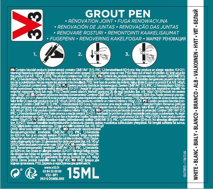 Lápiz de juntas V33 15ml blanco - 5