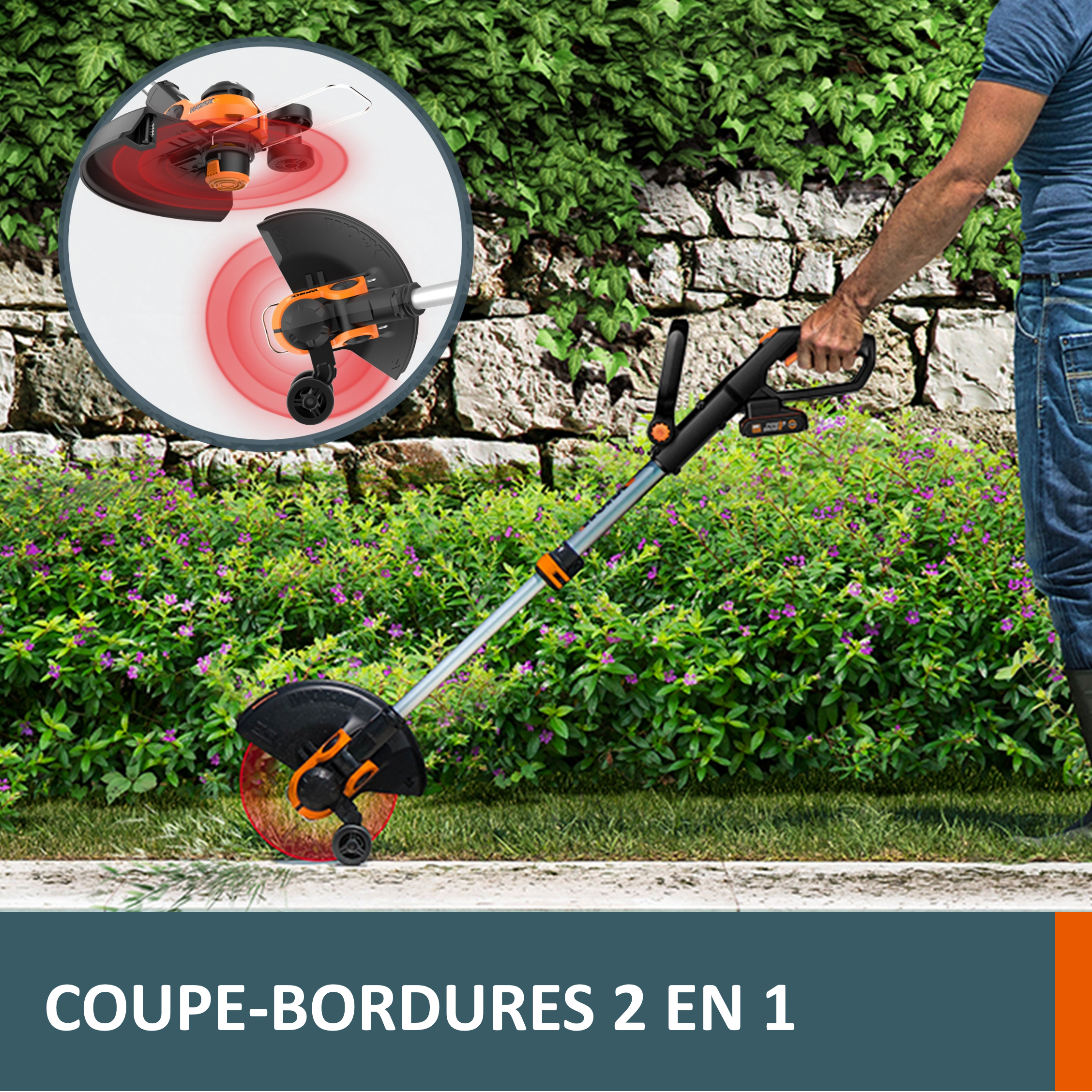 Aparador a bateria WORX WG163E.9 30CM 20V - 19