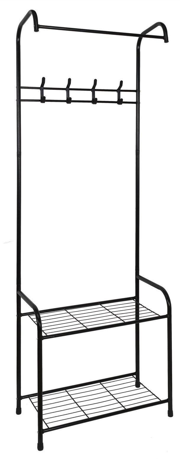 Perchero zapatero 170x61x30 cm negro