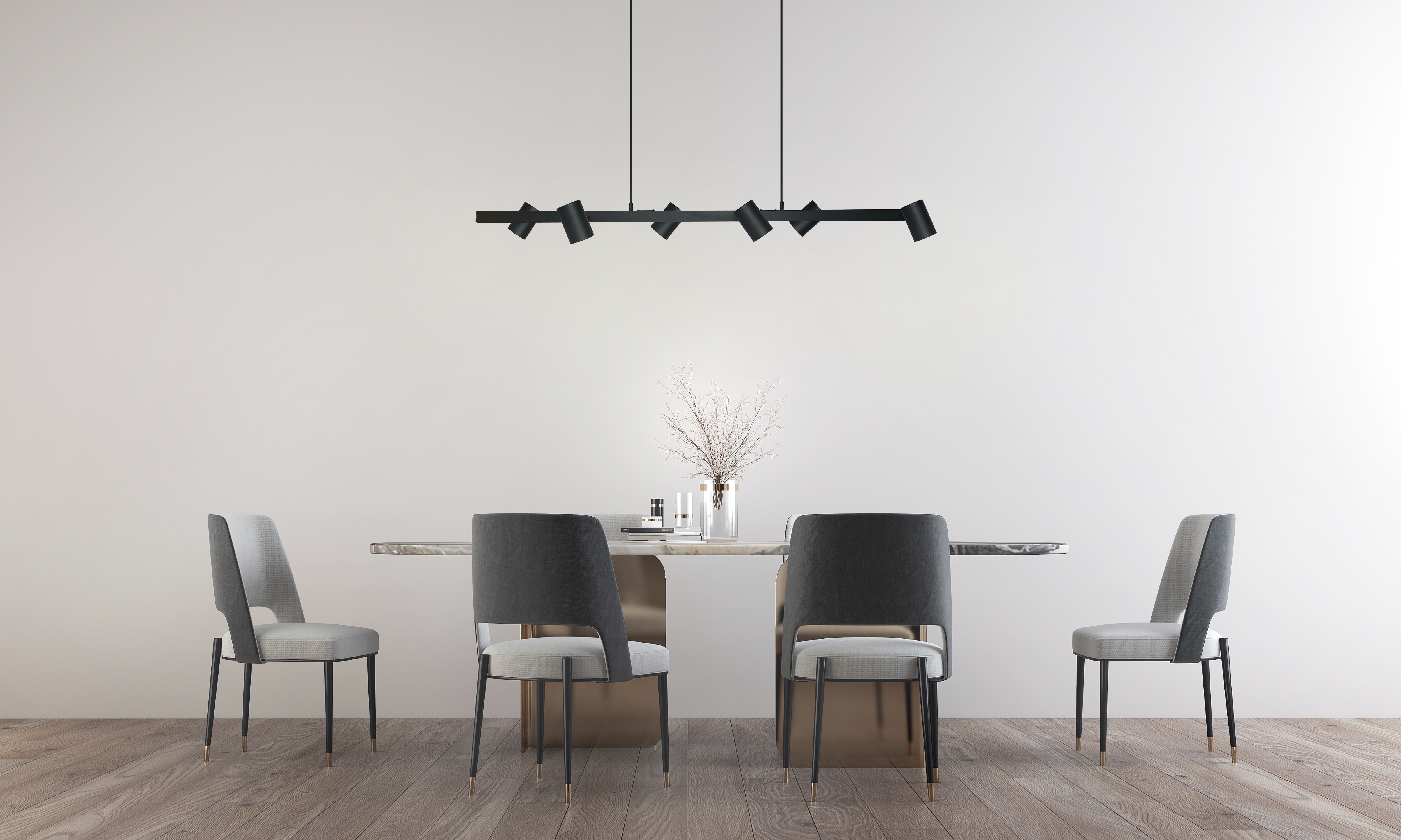 Lampa wisząca Snow czarna 6 x GU10 Light Prestige - 2