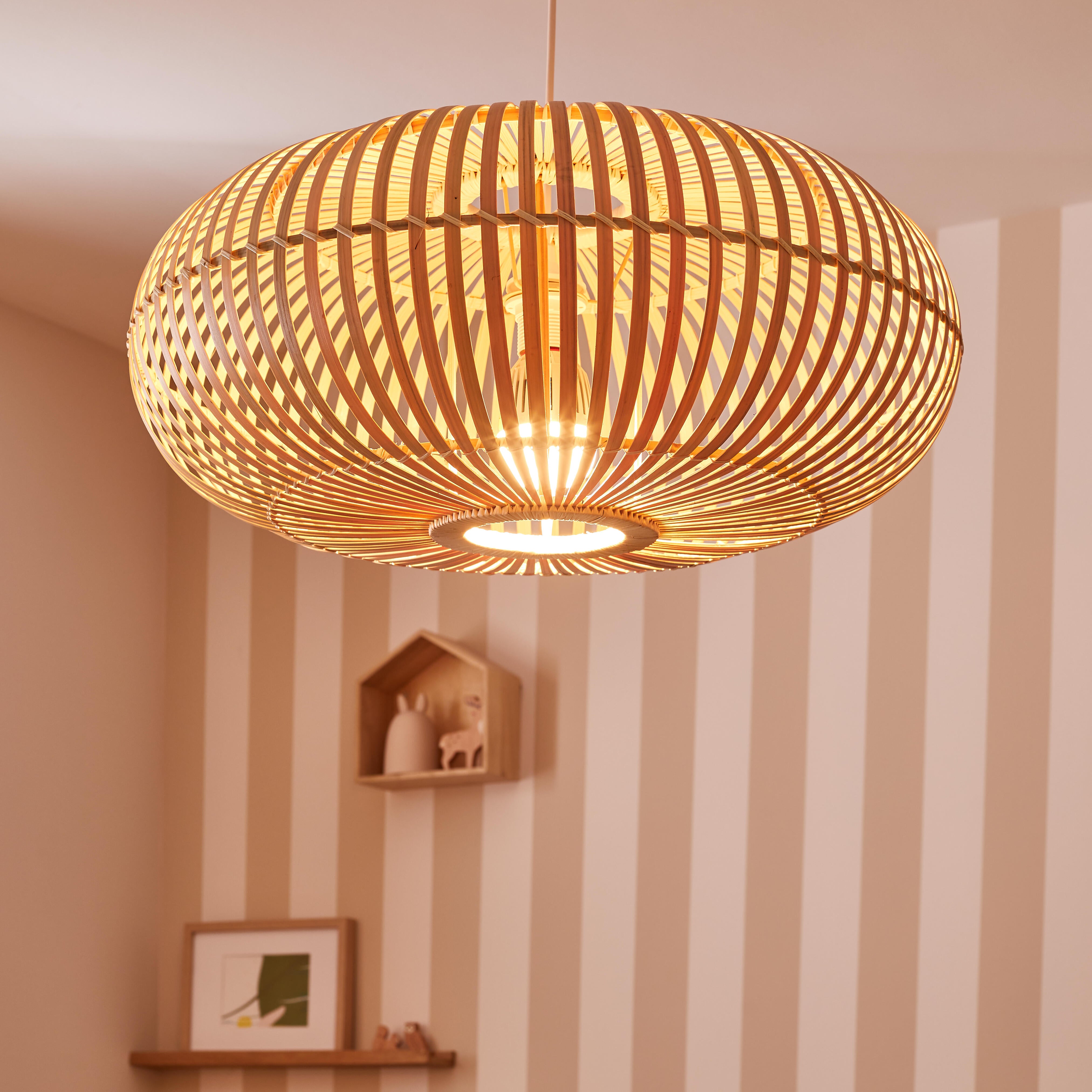 Suspension Manille bambou, beige, Diam.60 cm, E27 - 2