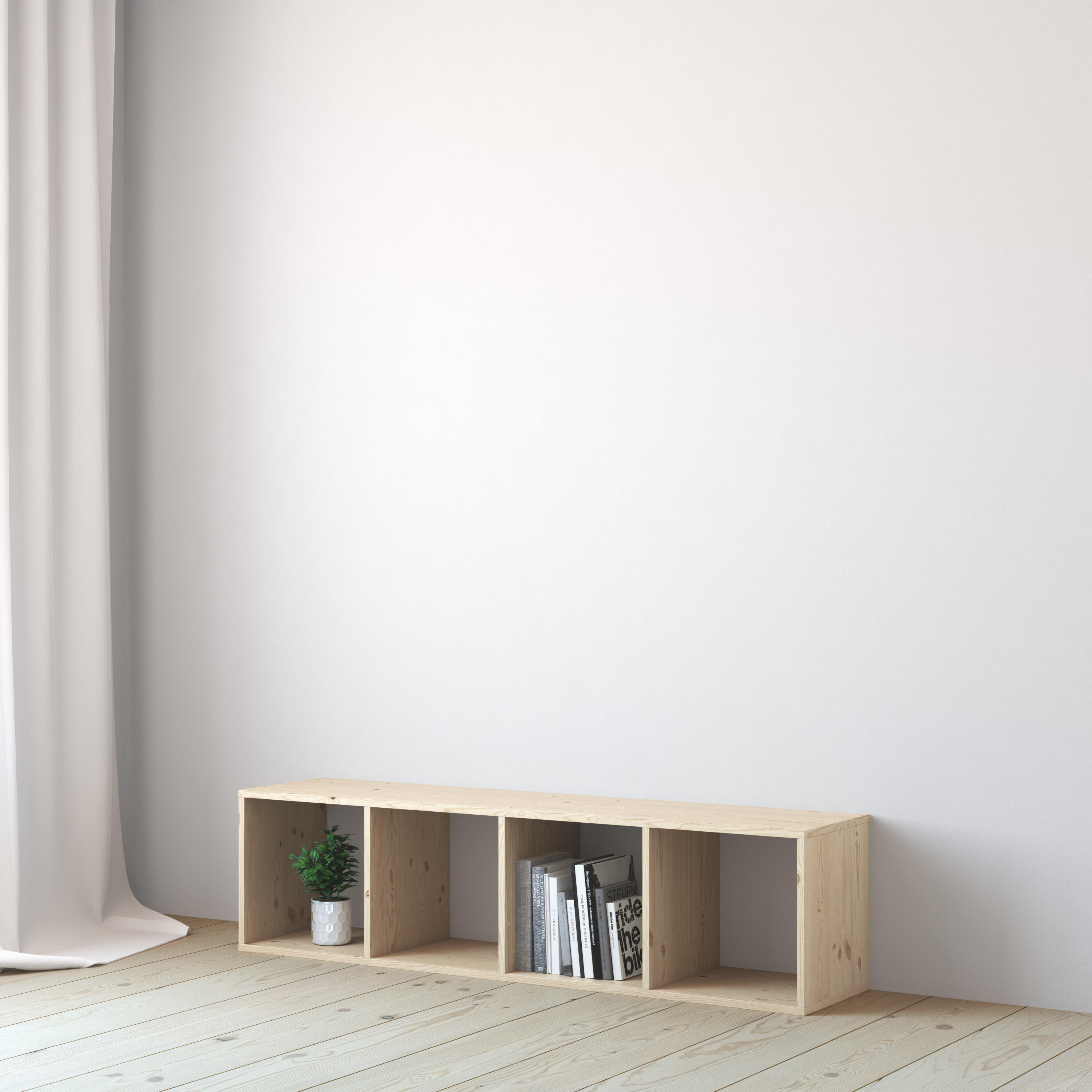Mensola a muro 4 cubi Kub SPACEO rettangolare in legno L 36 x P 31.7 cm pino - 5