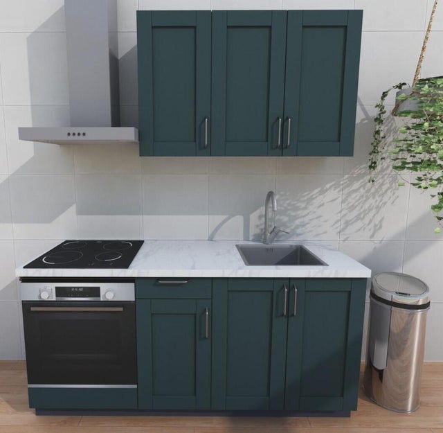 Cozinha completa Delinia Siena 180 cm azul marinho