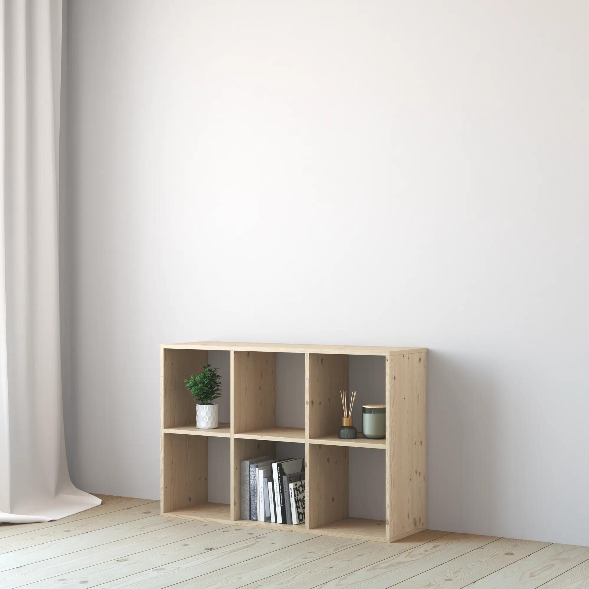 Mensola a muro 6 cubi Kub SPACEO rettangolare in legno L 70 x P 31.7 cm beige - 3