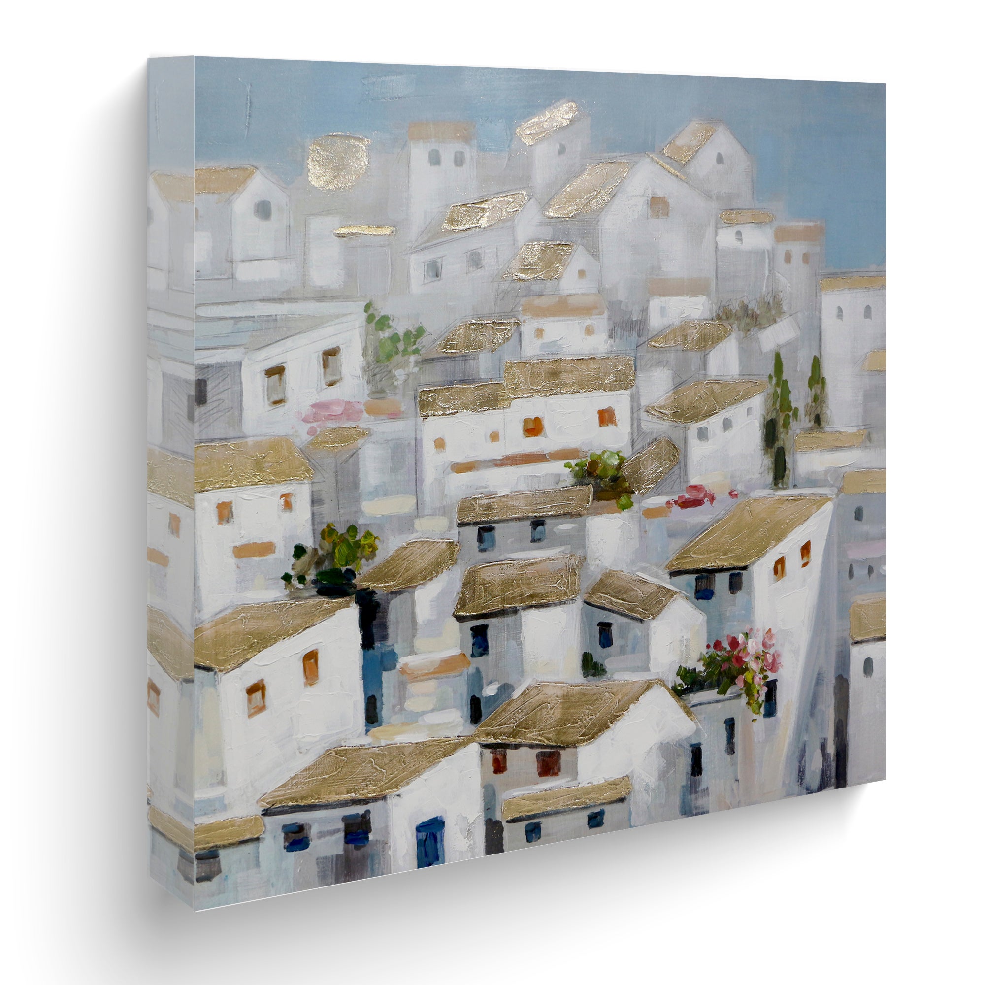 Canva decorativa  Casas blancas 90x90 cm - 3