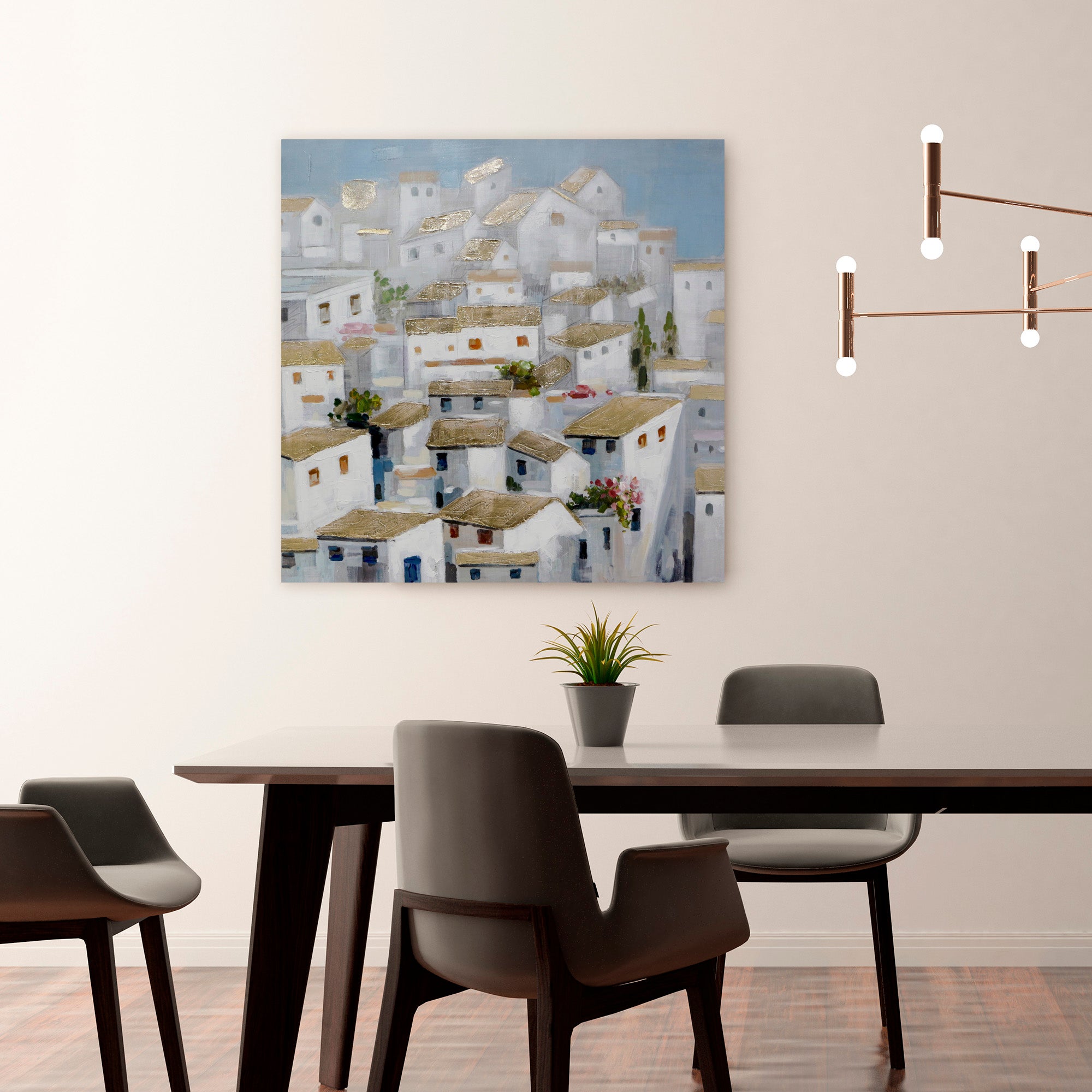 Canva decorativa  Casas blancas 90x90 cm - 2