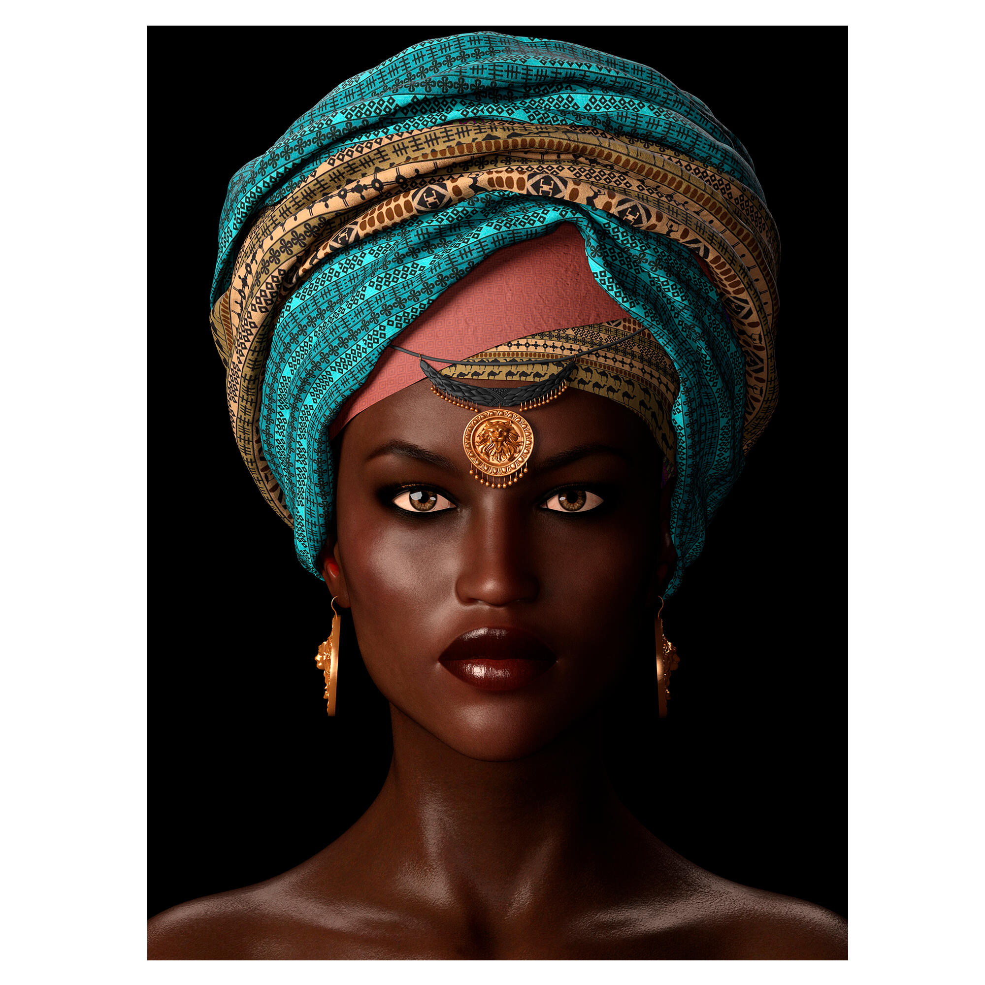 Canva mujer turbante 80x120 cm