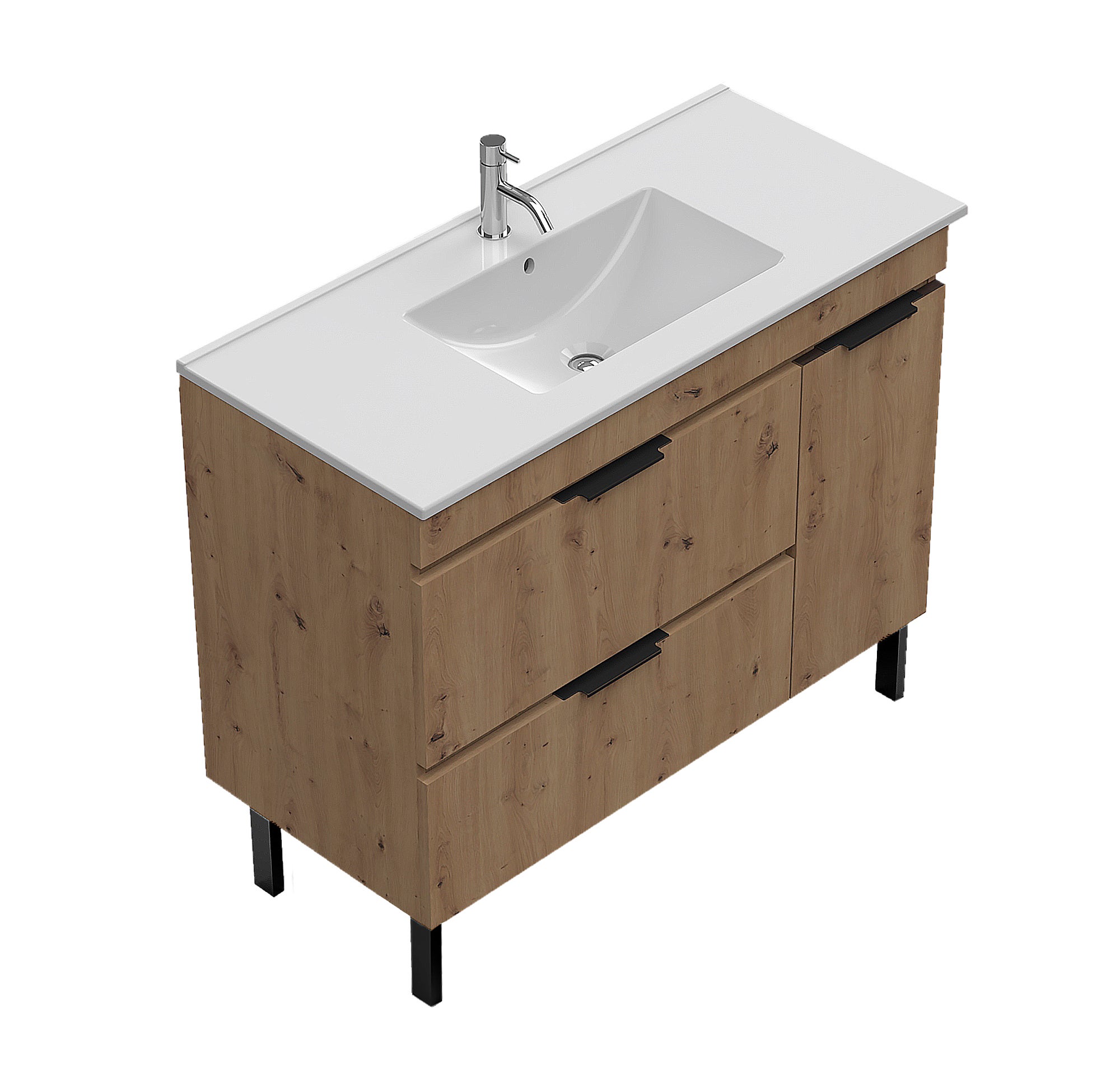 Móvel de casa de banho 100X45X84 cm carvalho Luca - 3