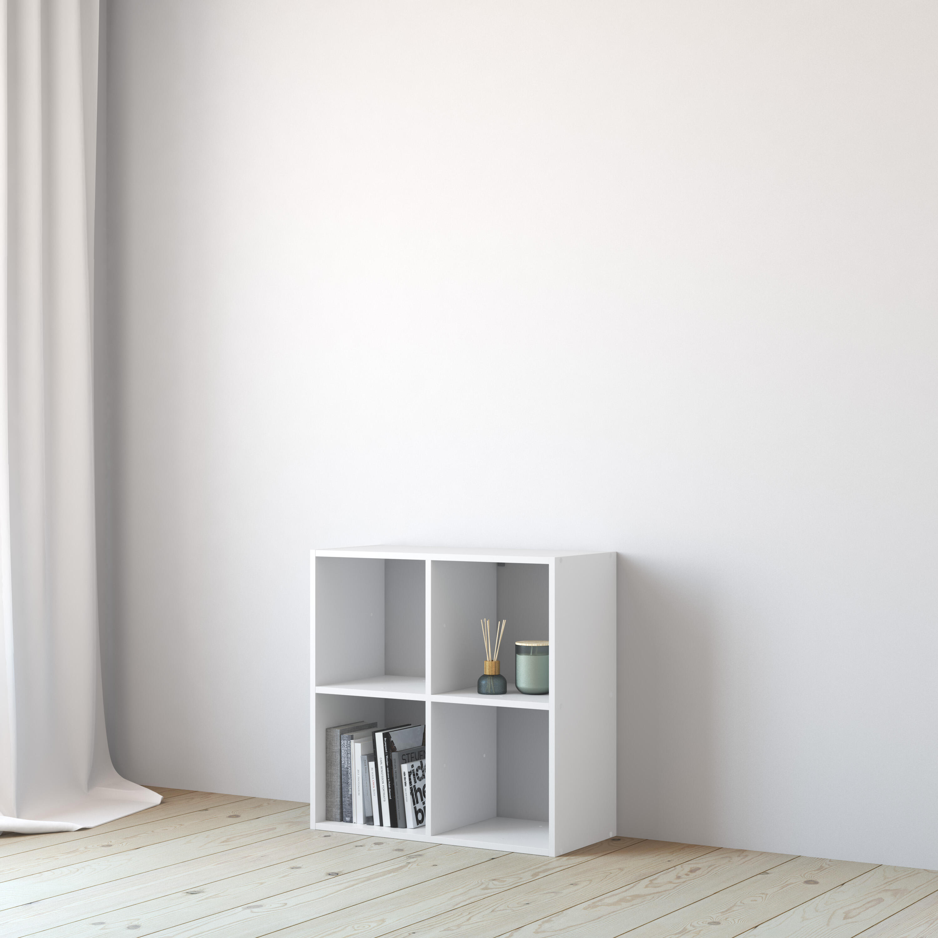 Estante de parede 4 cubos branco 70,4 x 31,7 x 70,5 cm Spaceo Kub - 11