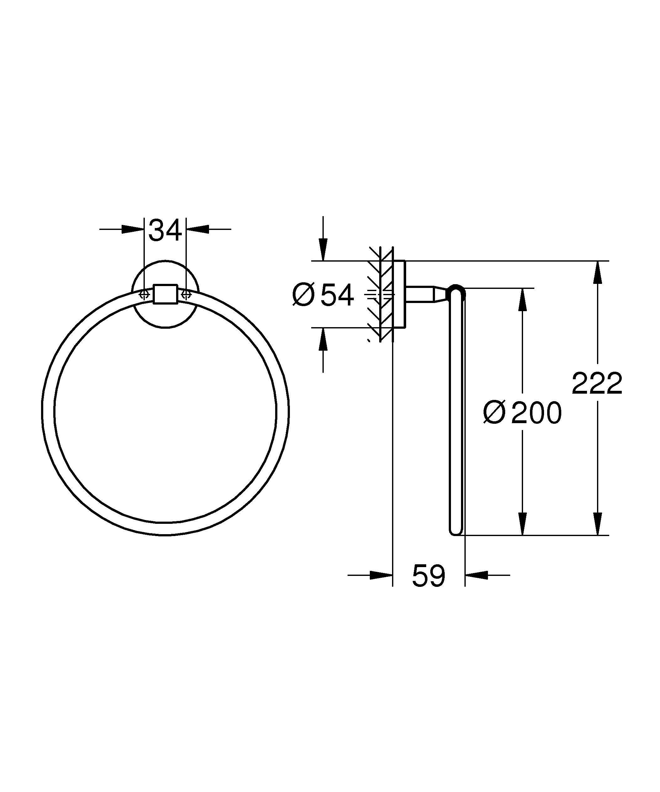 TOALHEIRO ARO ESSENTIALS CROMADO GROHE - 6