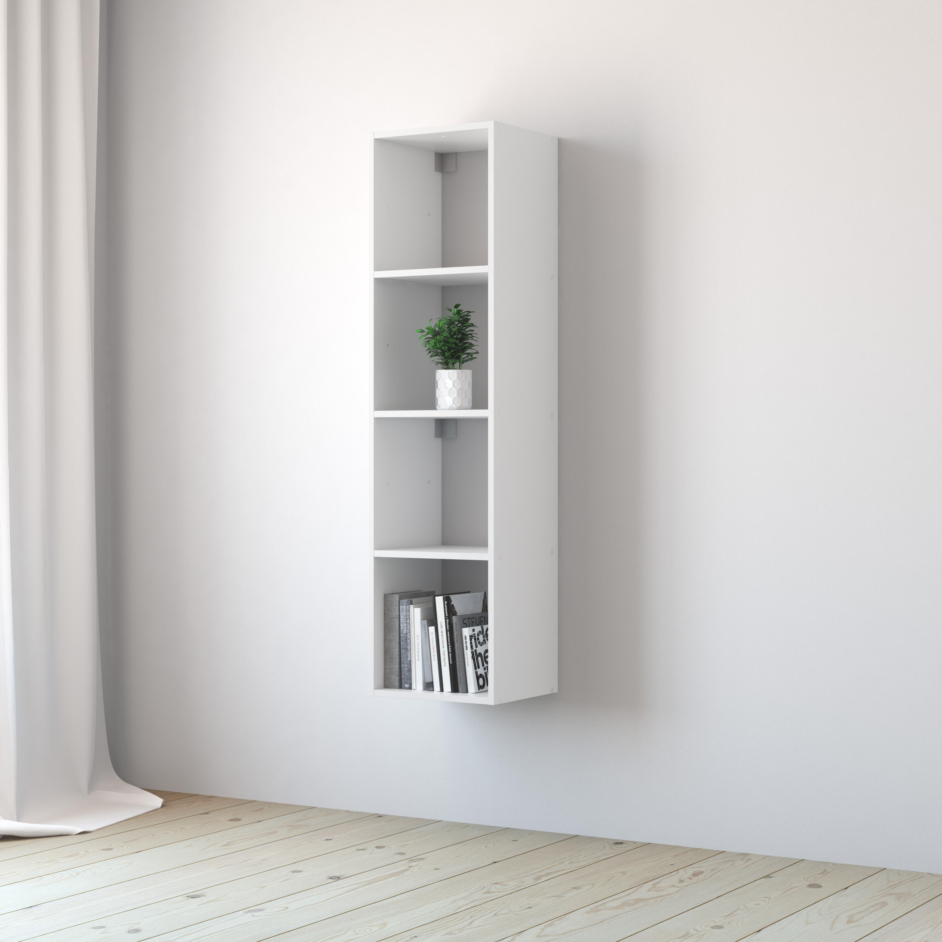 Estante de parede 4 cubos branco 36 x 31,7 x 139,3 cm Spaceo Kub - 13