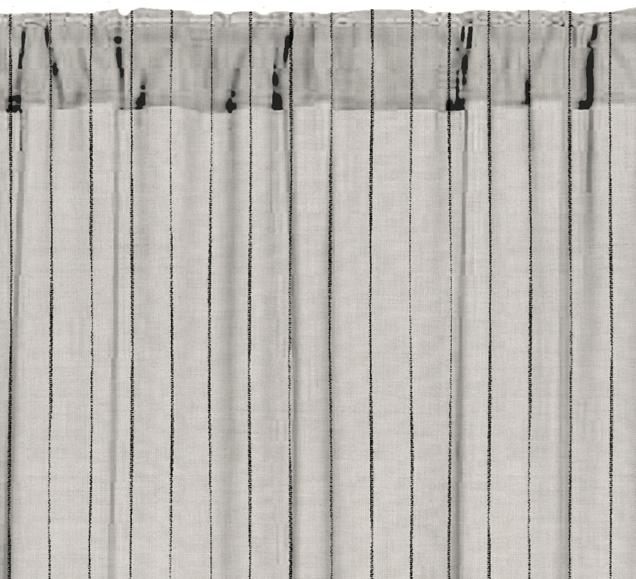 Visillo cinta frunce, trabillas tiareta lino con líneas beige negro 140x270cm