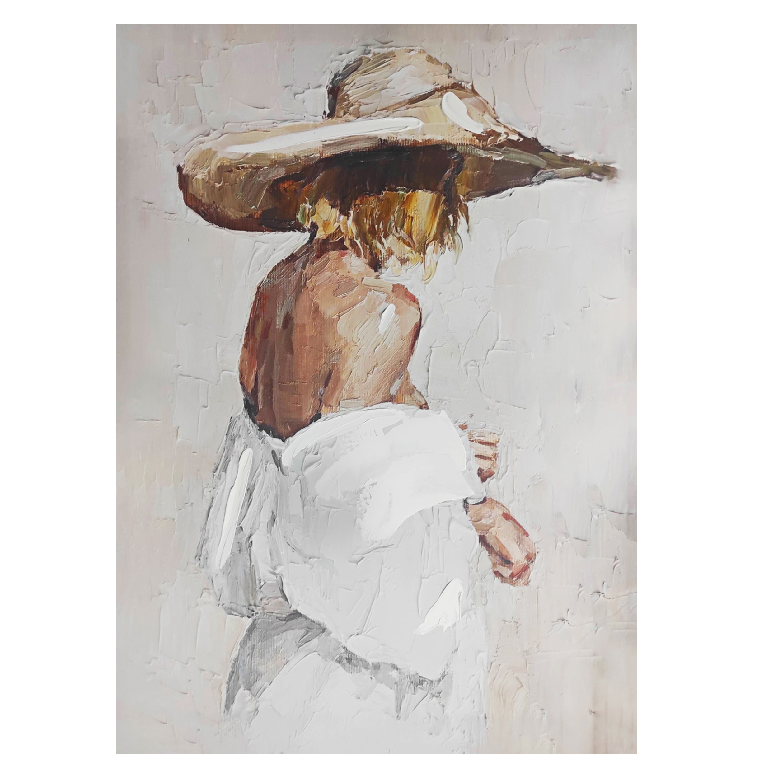 Zdjęcia - Obraz Kanwa Kobieta w bieli 70 x 100 cm