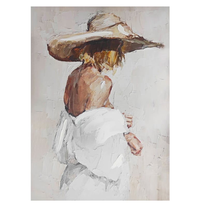 Zdjęcia - Obraz Kanwa Kobieta w bieli 70 x 100 cm