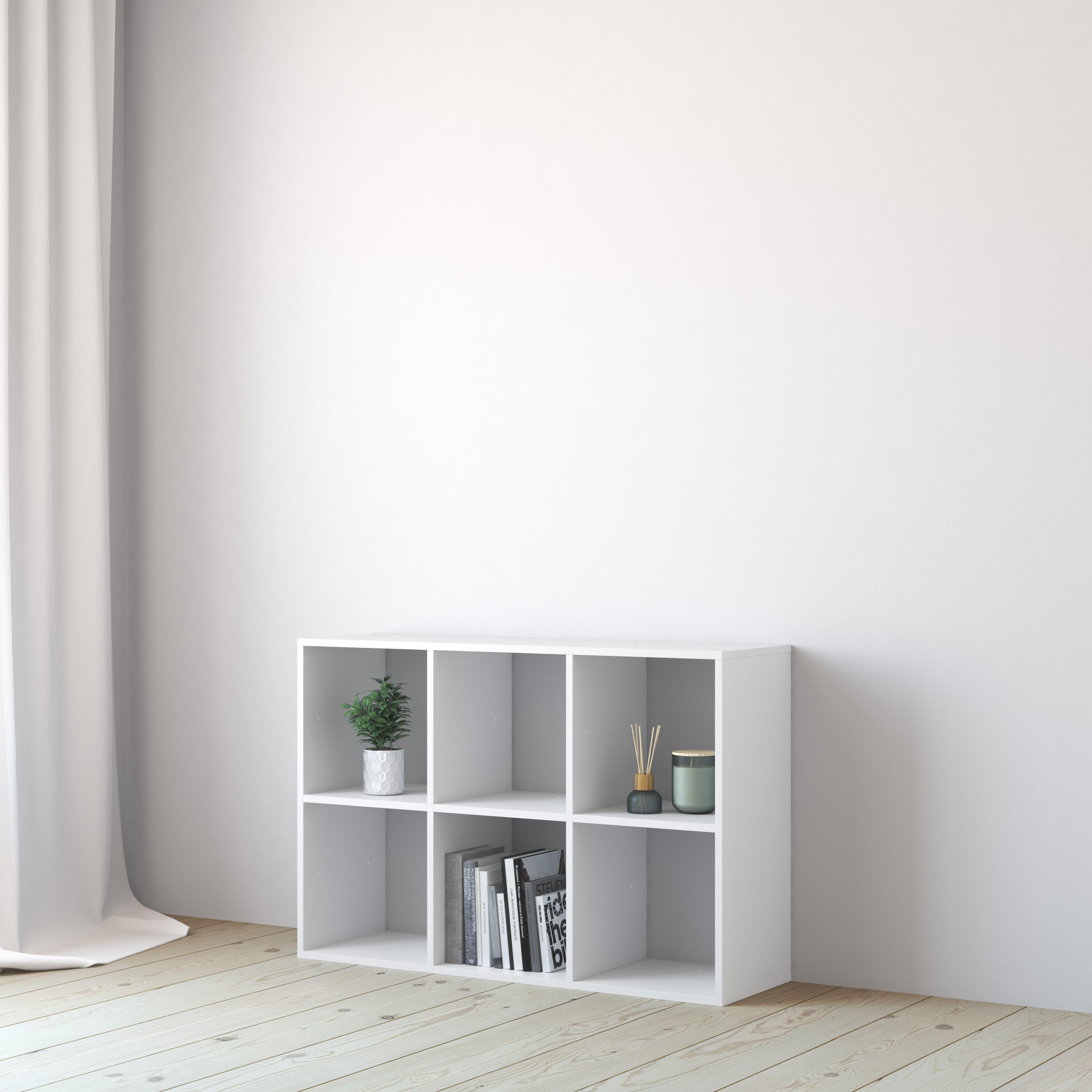 Mensola a muro 6 cubi Kub SPACEO rettangolare in truciolare L 70 x P 31.7 cm bianco - 4