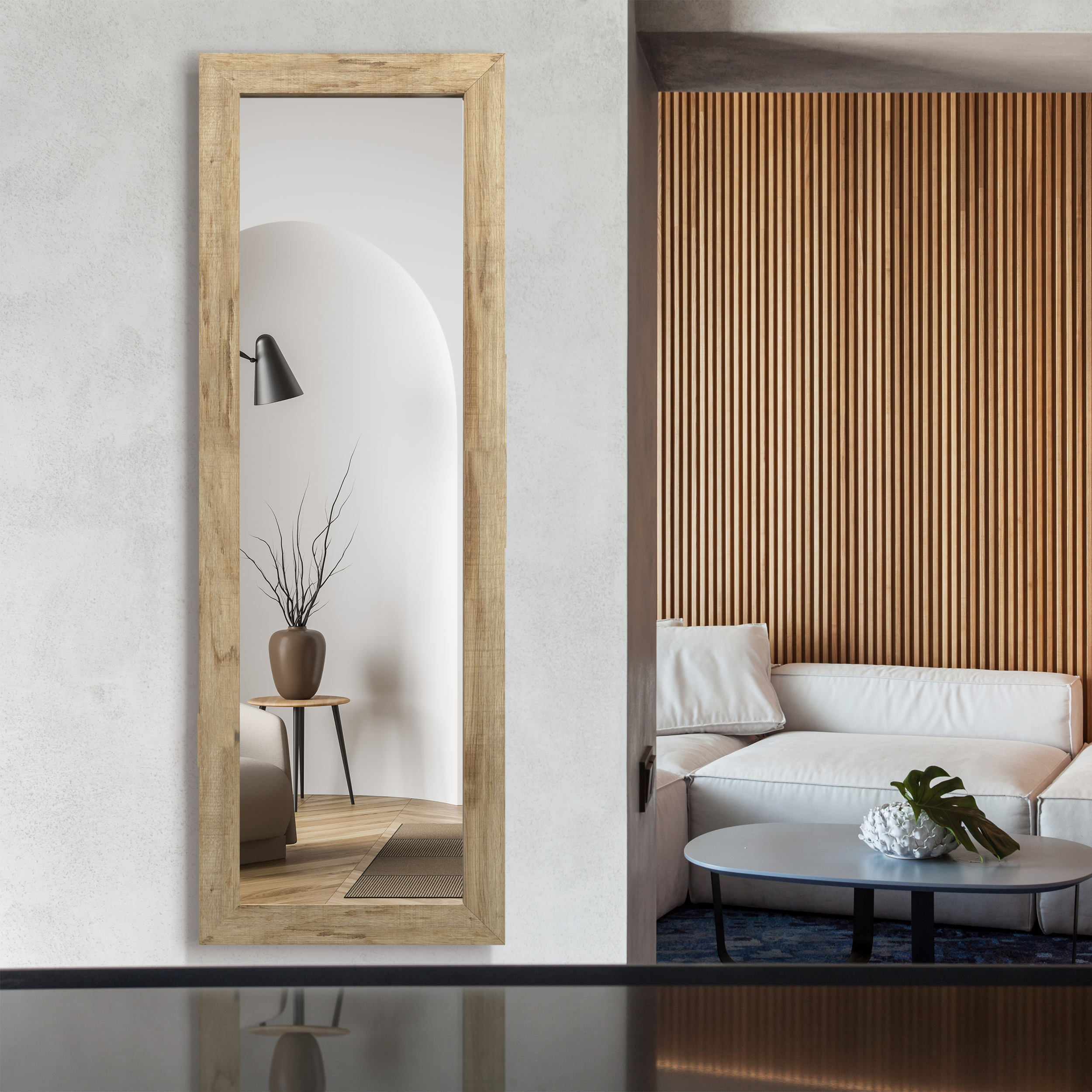 Lustro Jyvaskyla dąb brązowe 60 x 180 cm - 2