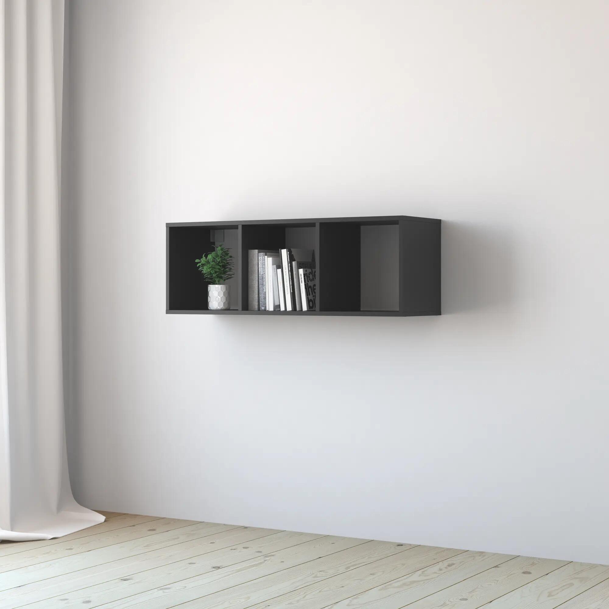 Mensola a muro 3 cubi Kub SPACEO quadrato in truciolare L 36 x P 31.7 cm grigio - 5