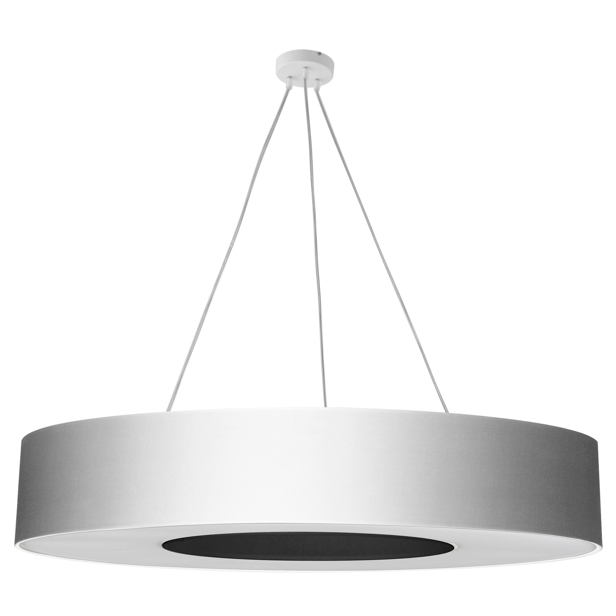 Lámpara de techo donut 6 luces e27 100 cm plateada