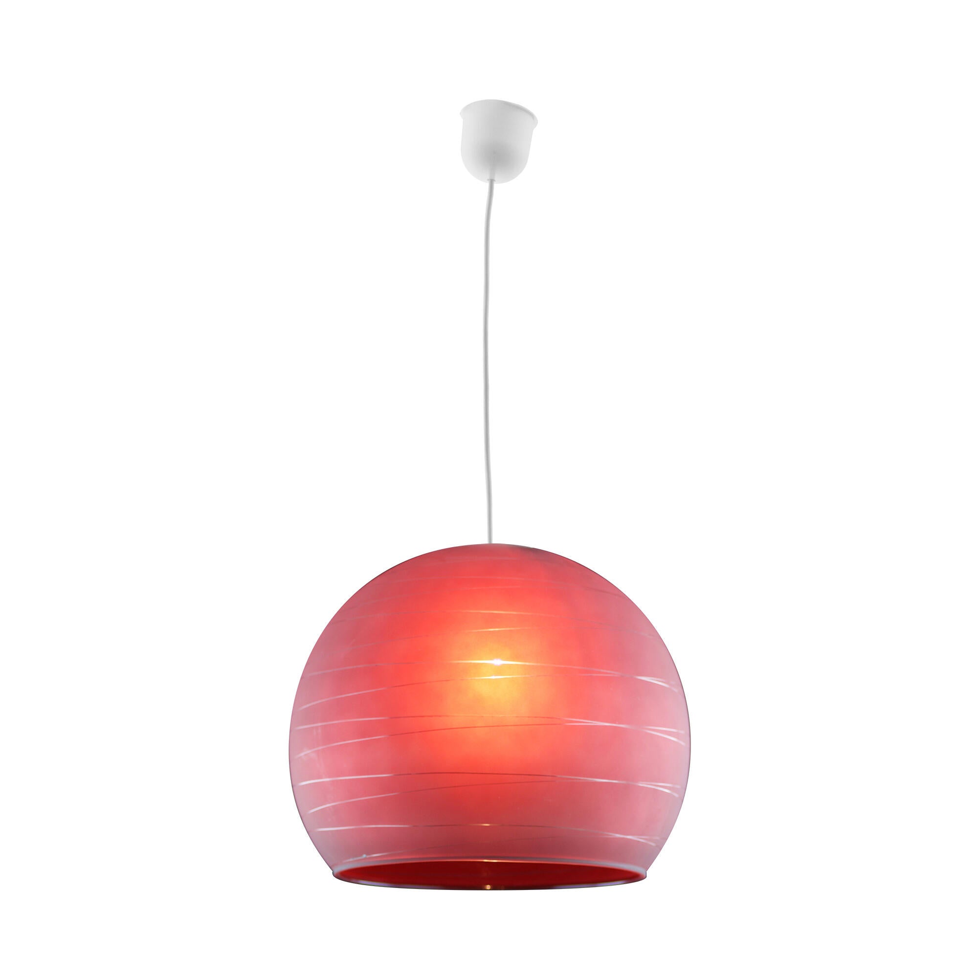 Lámpara de techo boule rayas e27 rojo 30ø