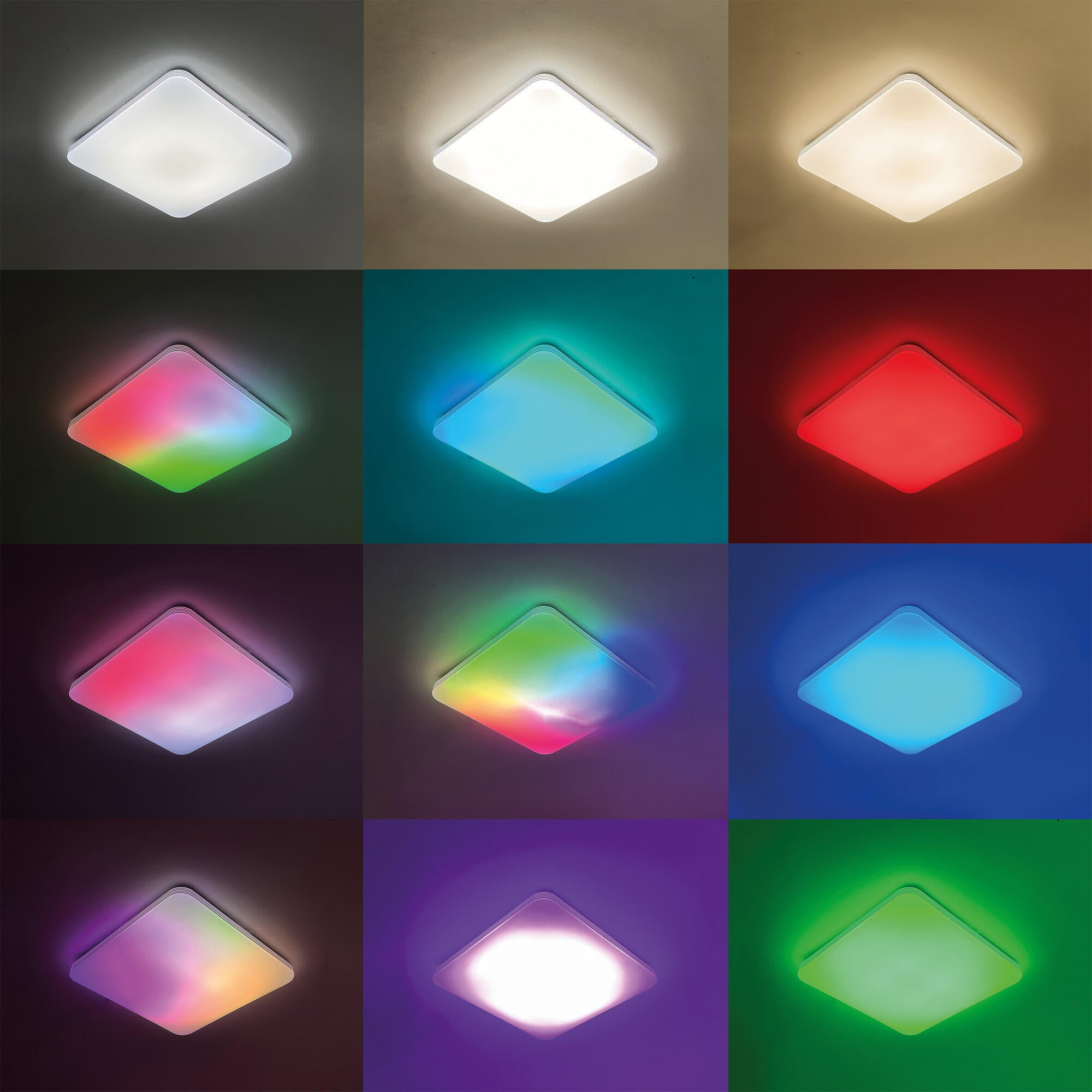 Plafón Square cuadrado blanco 7700 lm color regulable - 3
