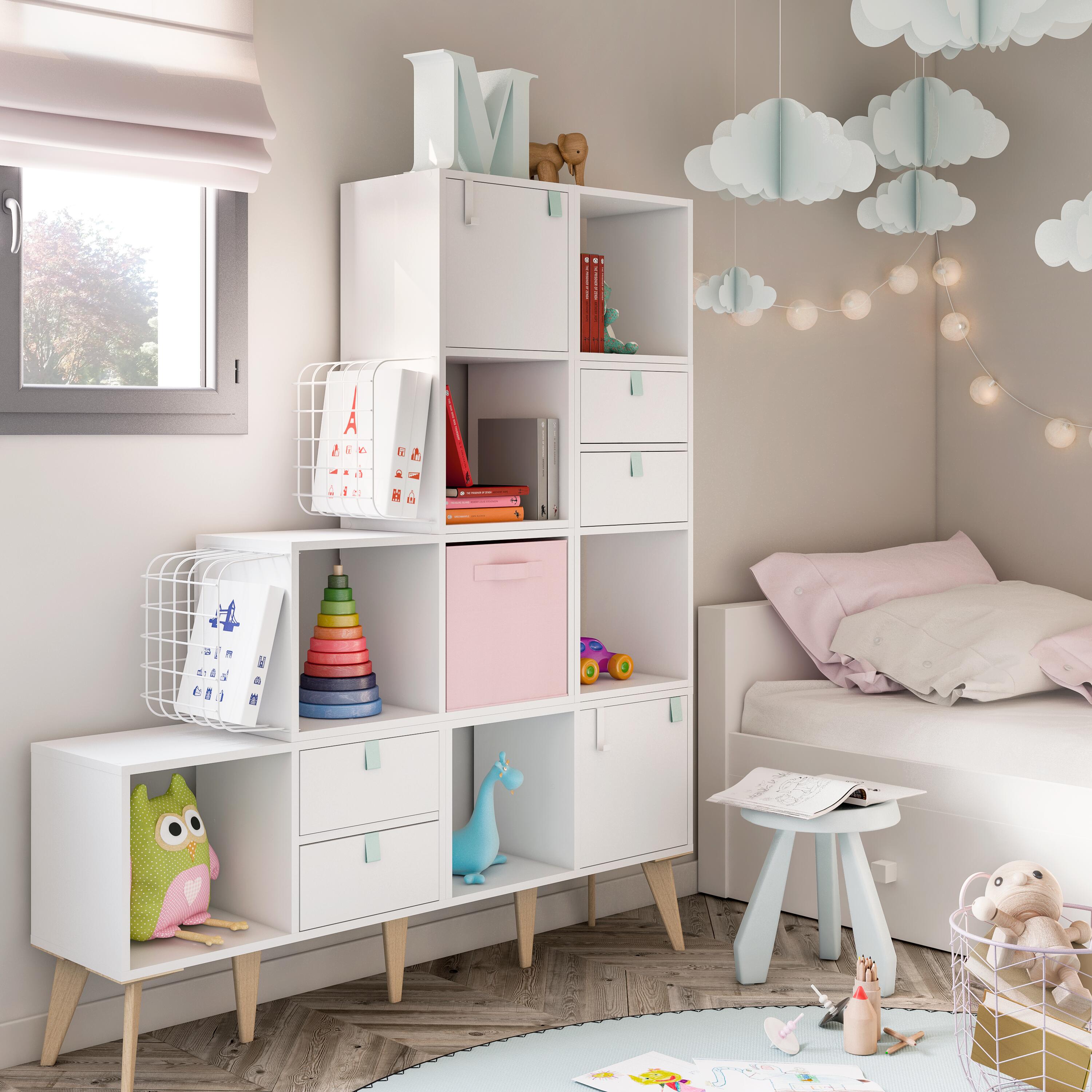 Mensola a muro 4 cubi Kub SPACEO rettangolare in truciolare L 36 x P 31.7 cm bianco - 9