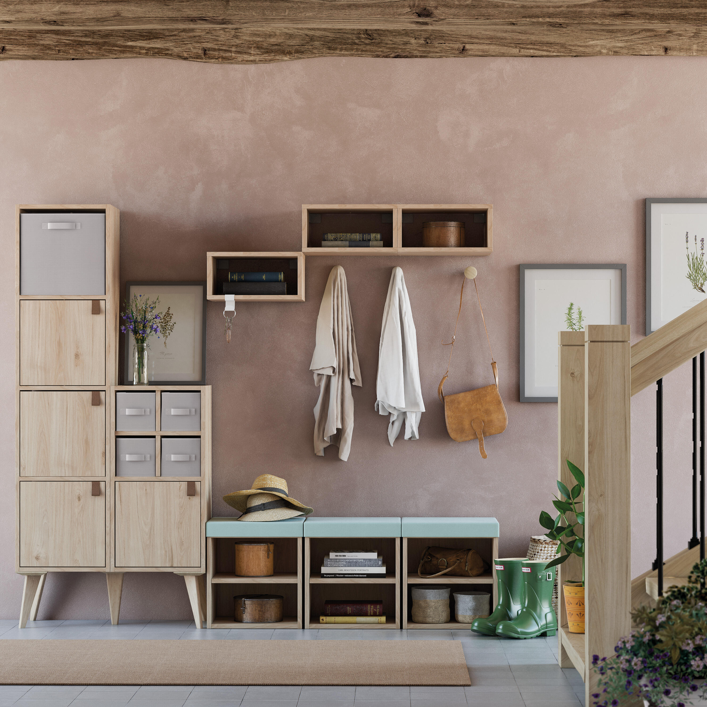 Estante cubo 4x1 carvalho 139,3x36x31,7 cm Spaceo Kub - 18