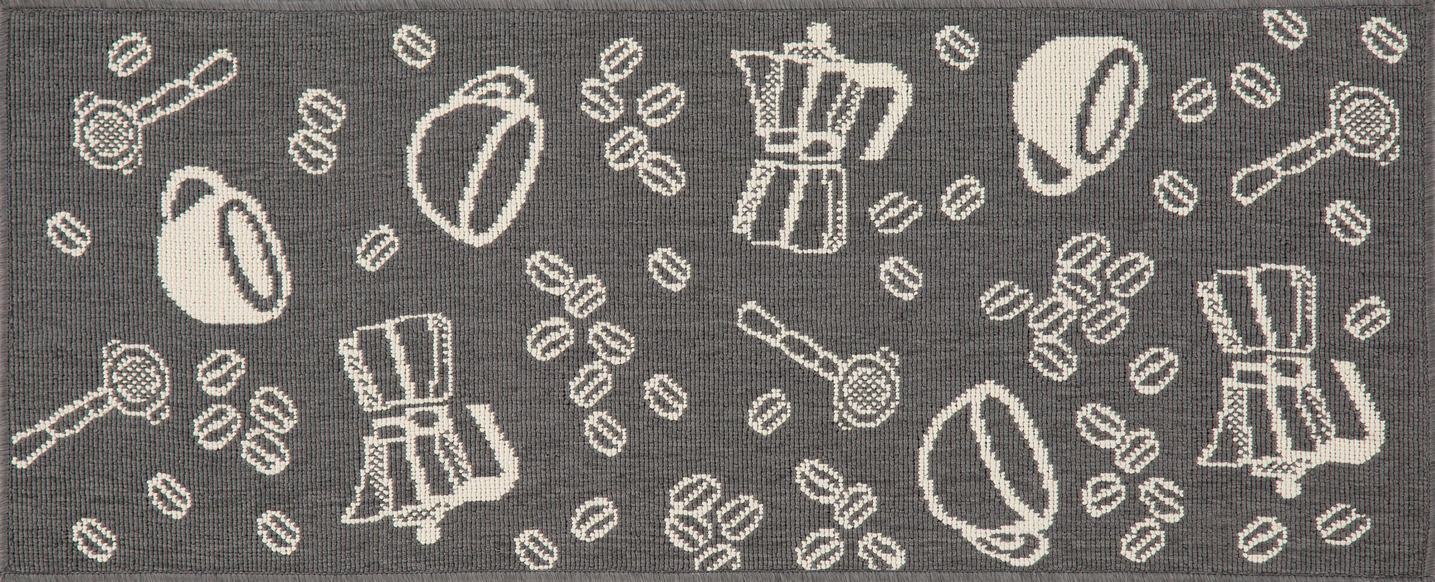 Alfombra pie de cama exterior/interior polipropileno tejido plano base antideslizante abba café gris lavable en lavadora 50x80cm