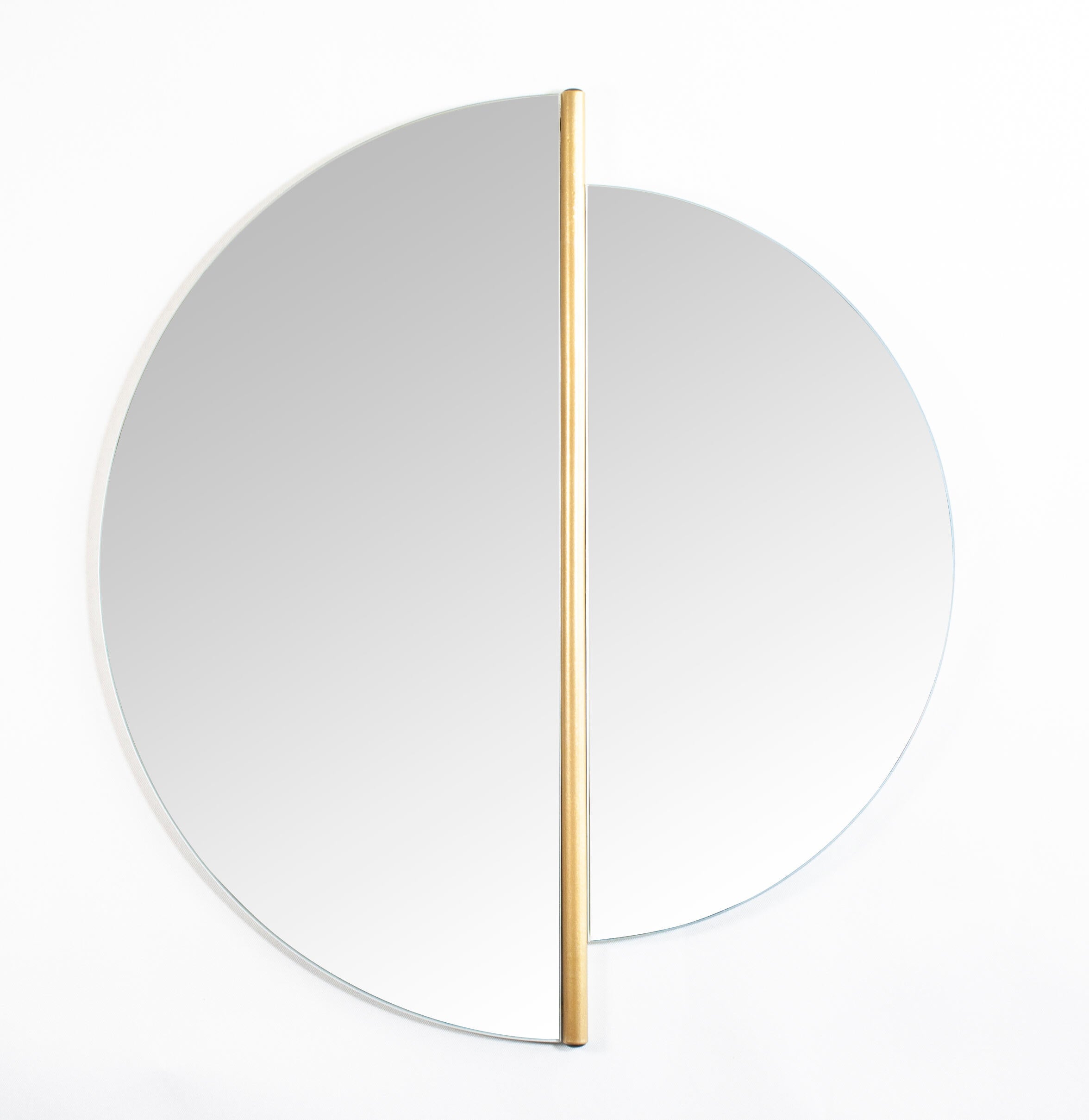 Miroir Rond Mural Boules Métal Doré - Diamètre 70 Cm - Style Rétro - Bon état