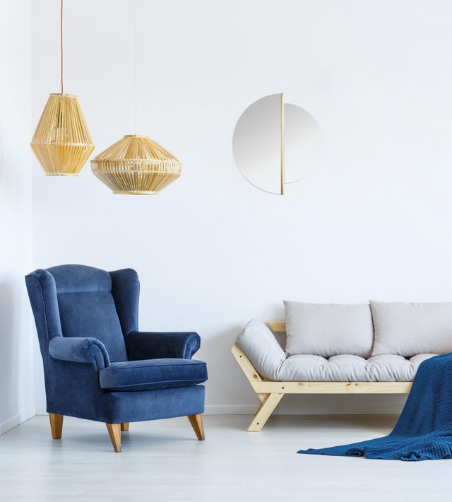 Miroir rond, métal doré Cassia diam. cm