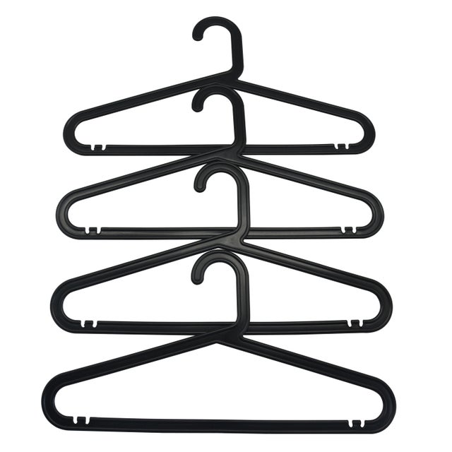 Pack 4 perchas negro 39x21 cm (anchoxalto)
