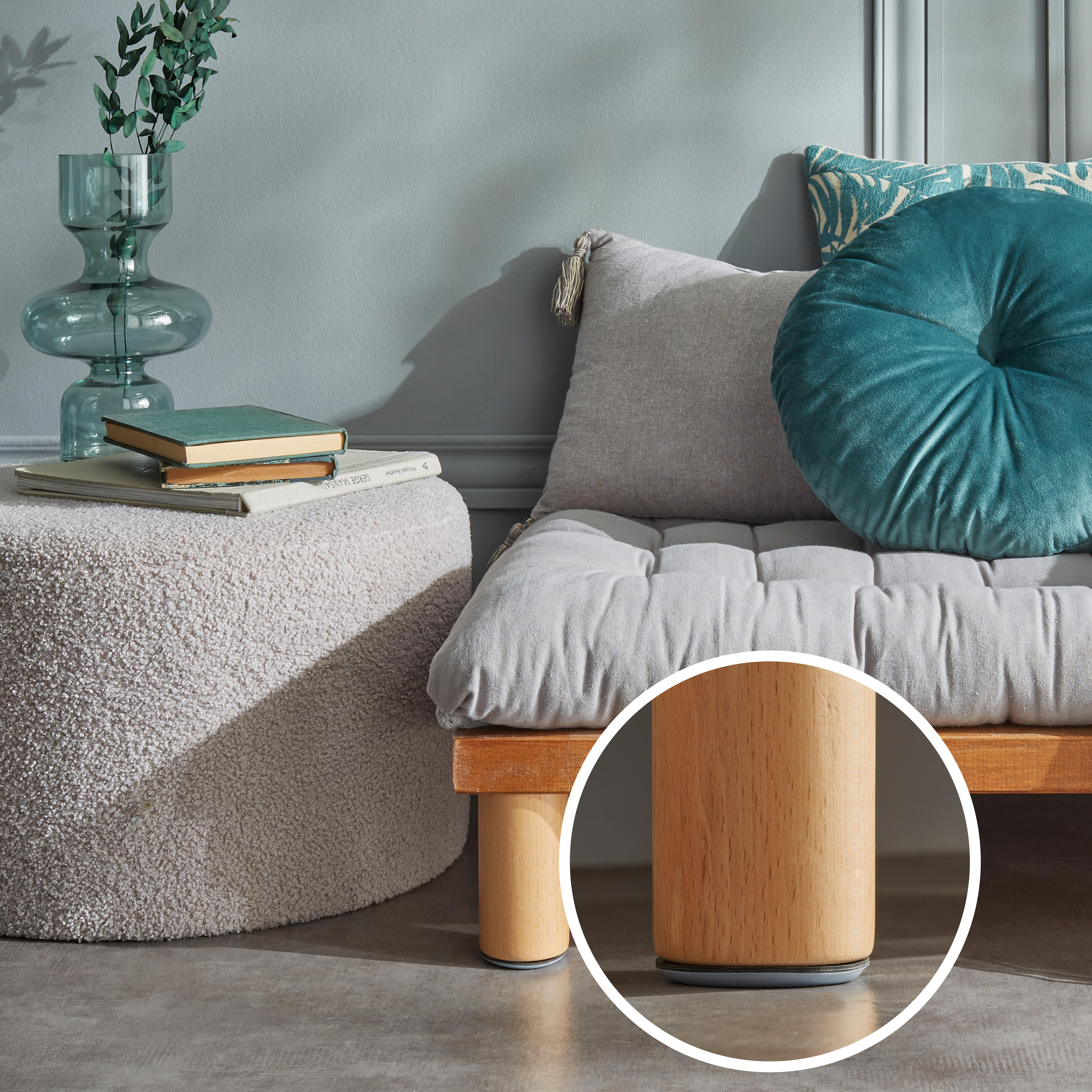 4 Patins adesivos 30 mm cinzento Standers - 3