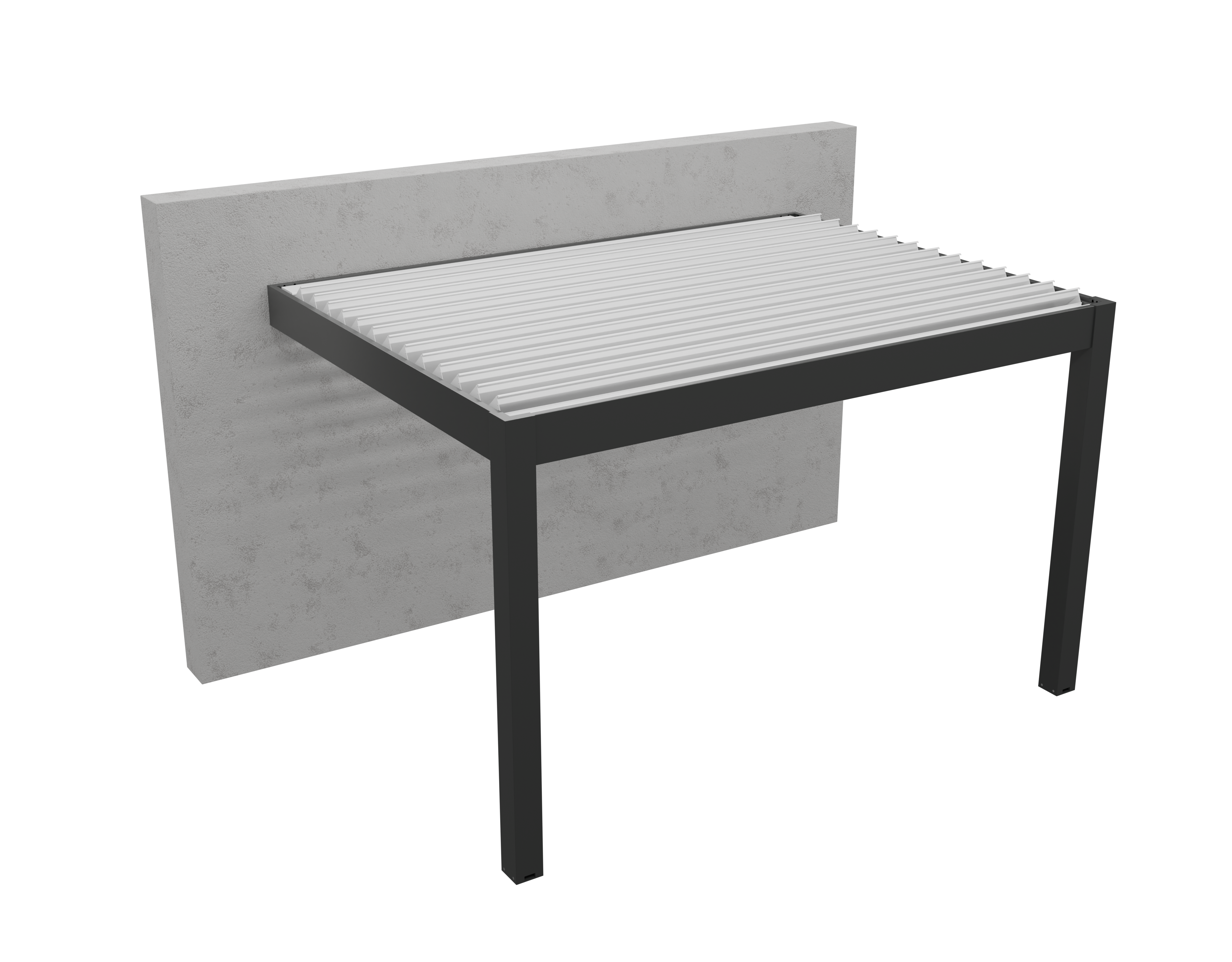 pergola bioclimatica de aluminio gardengate apolo gris antracita y lama blanca de 400 x 600 x 250 cm motorizada